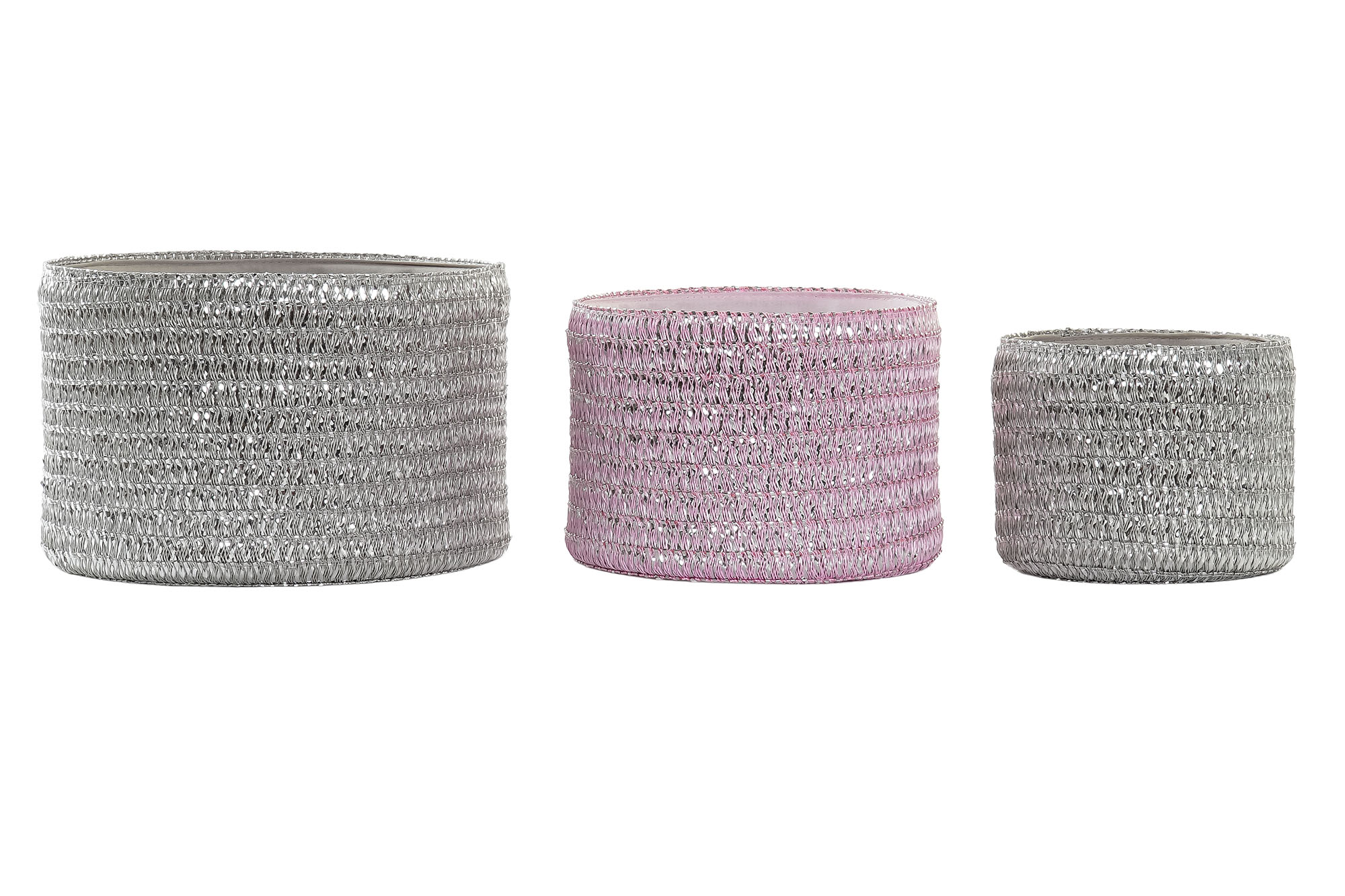CESTA SET 3 PP 27X27X17 ROSA