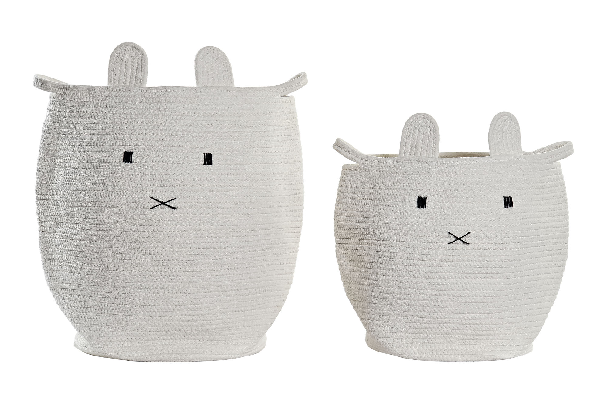 CESTA ROPA SET 2 ALGODON 35X35X49 BLANCO