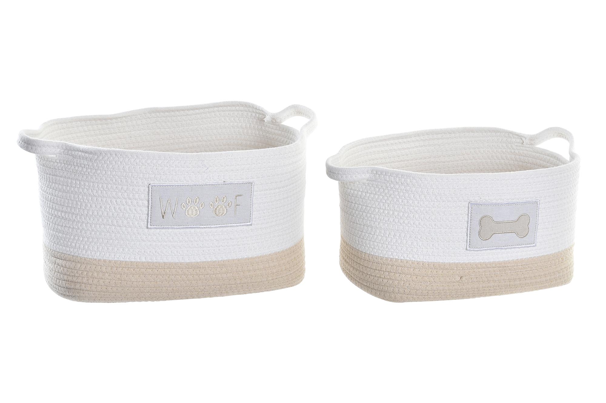 CESTA SET 2 ALGODON 43X30X23 BLANCO