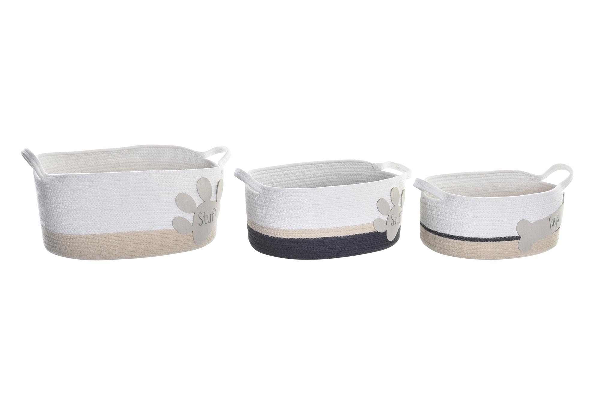 CESTA SET 3 ALGODON 60X31X25 BLANCO