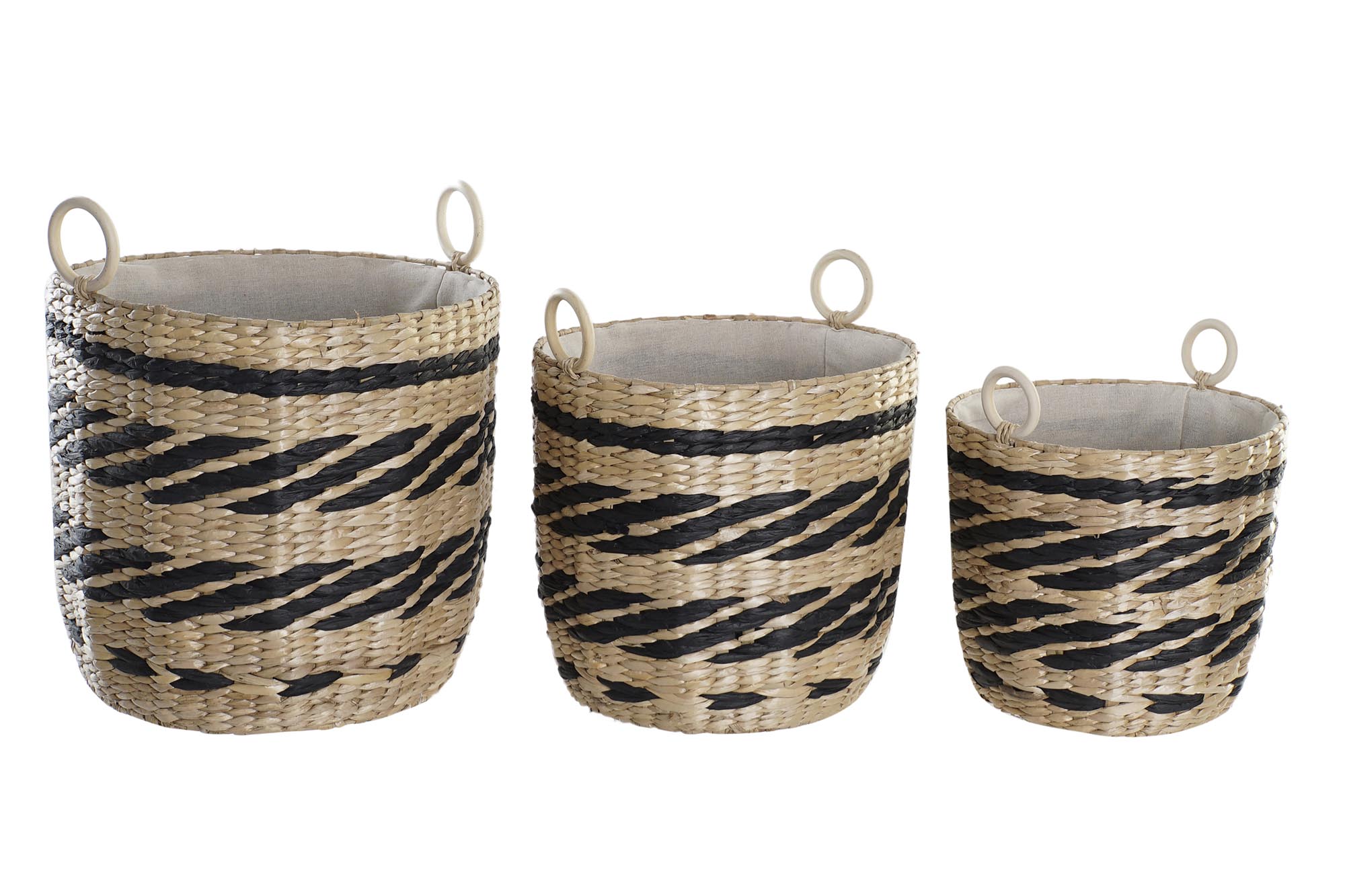 CESTA SET 3 FIBRA POLIESTER 38X38X36 NATURAL