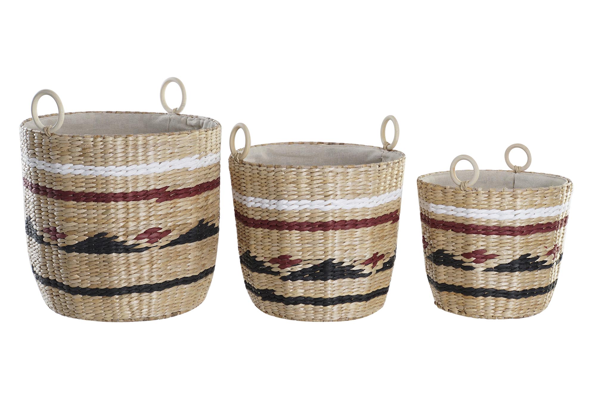 CESTA SET 3 FIBRA POLIESTER 38X38X36 NATURAL