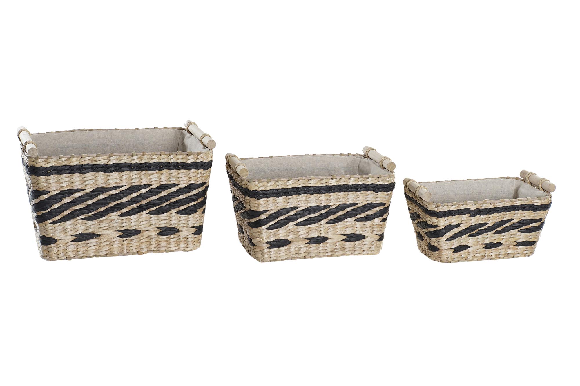 CESTA SET 3 FIBRA POLIESTER 38X26X24 NATURAL