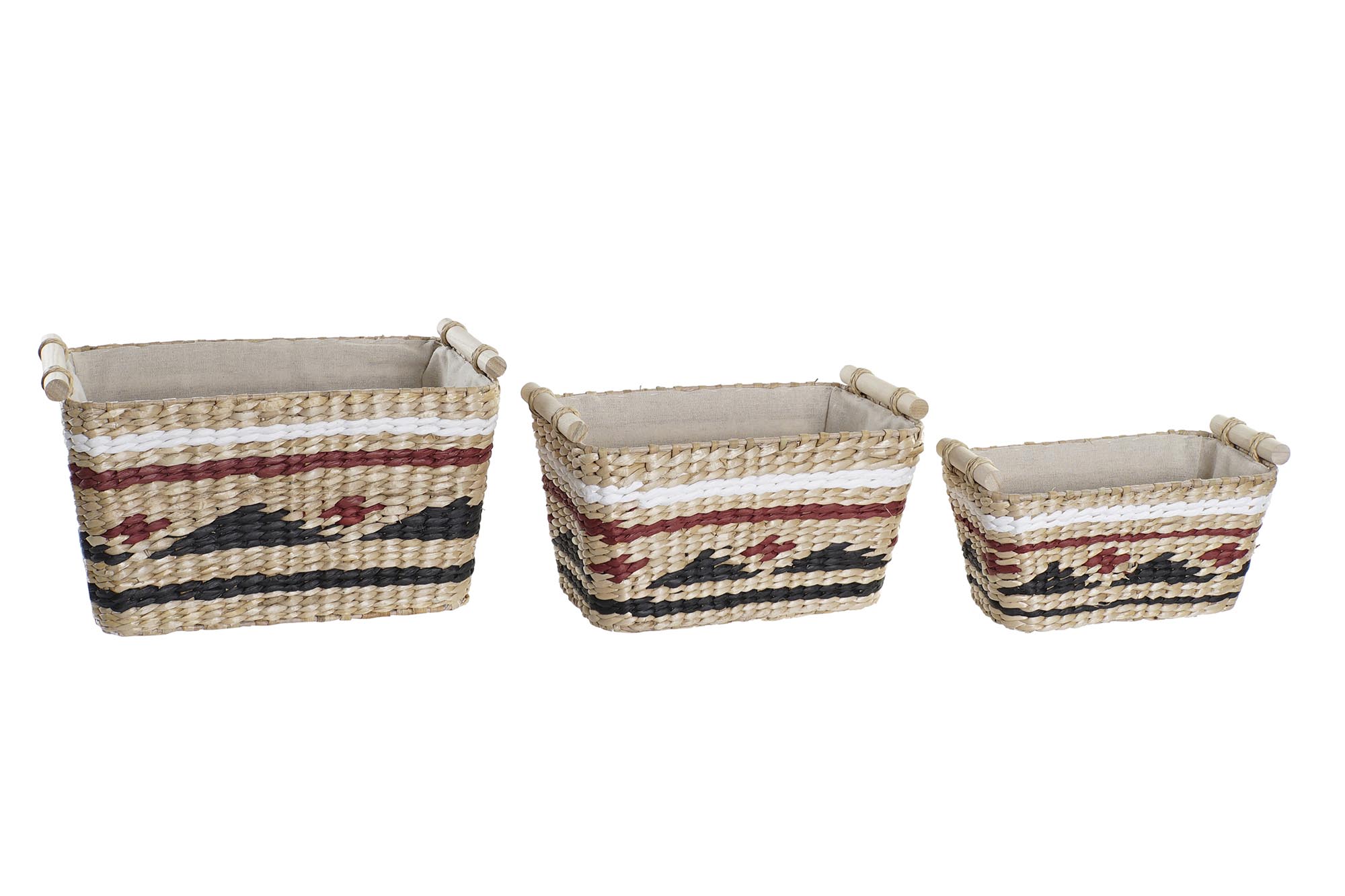 CESTA SET 3 FIBRA POLIESTER 39X27X24 NATURAL
