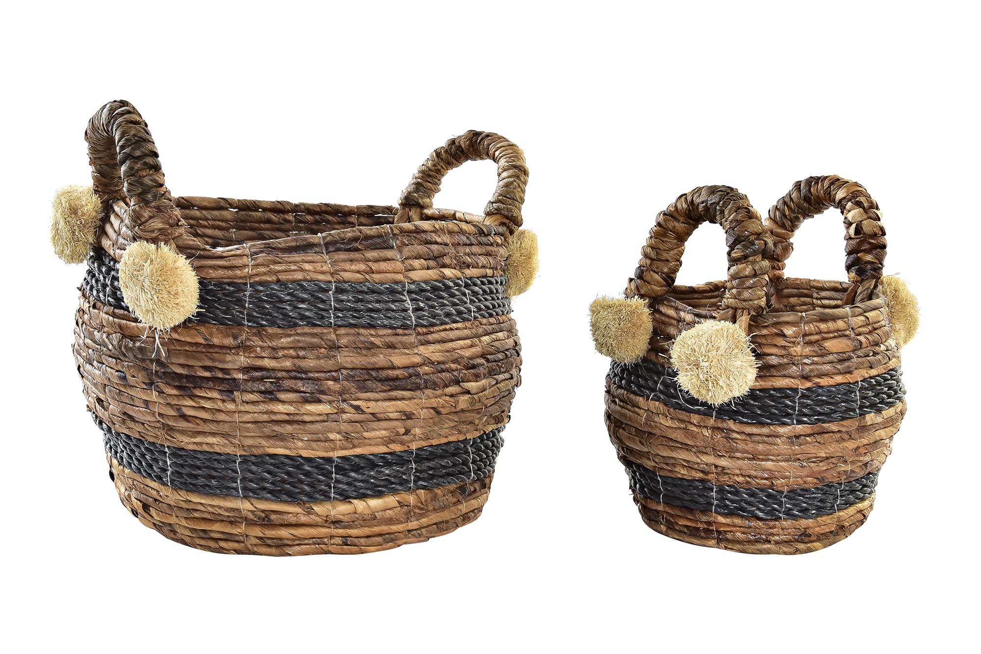 CESTA SET 2 FIBRA 31X31X33 MARRON