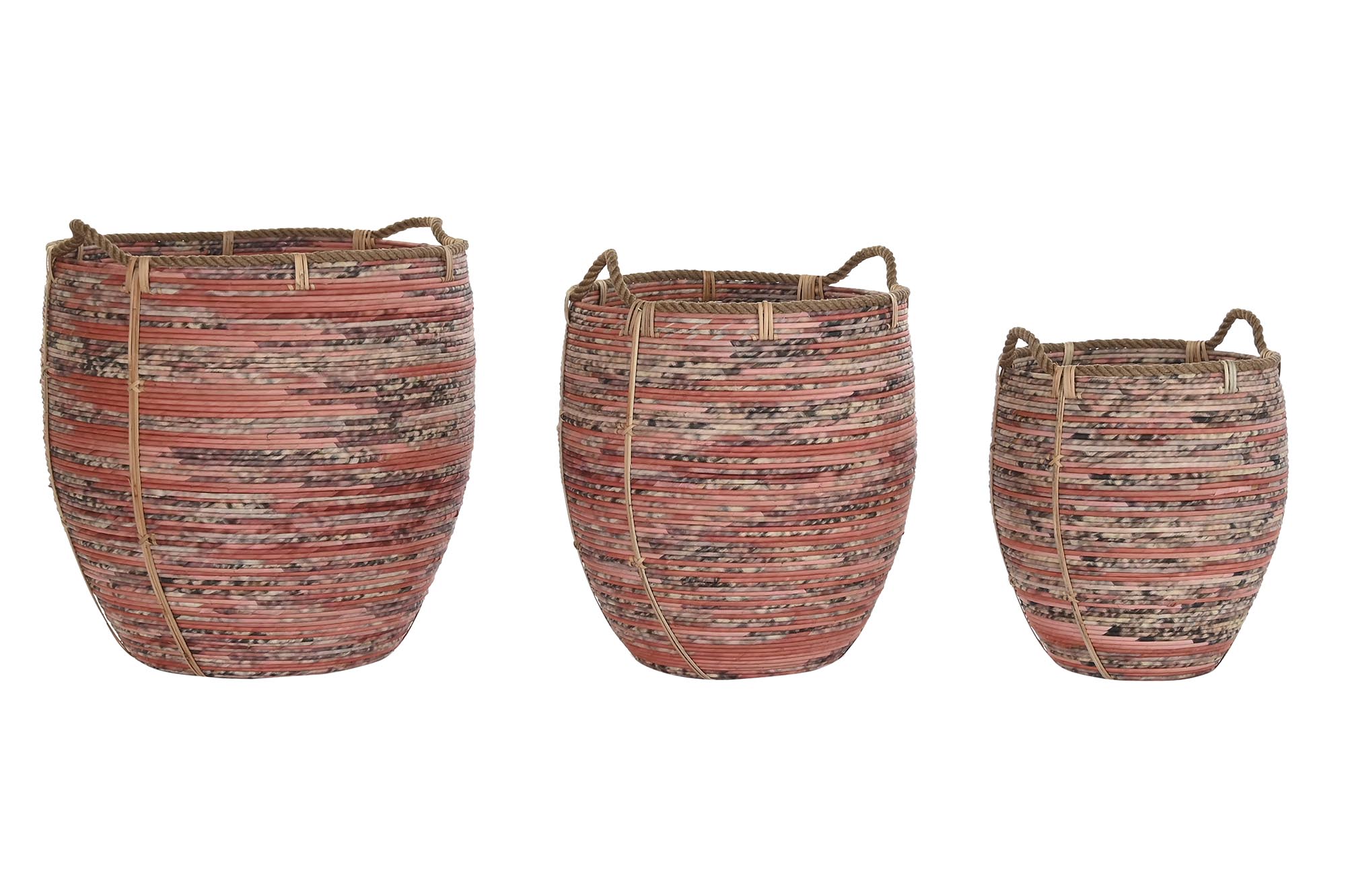 CESTA SET 3 RATAN 52X52X58 MELOCOTON