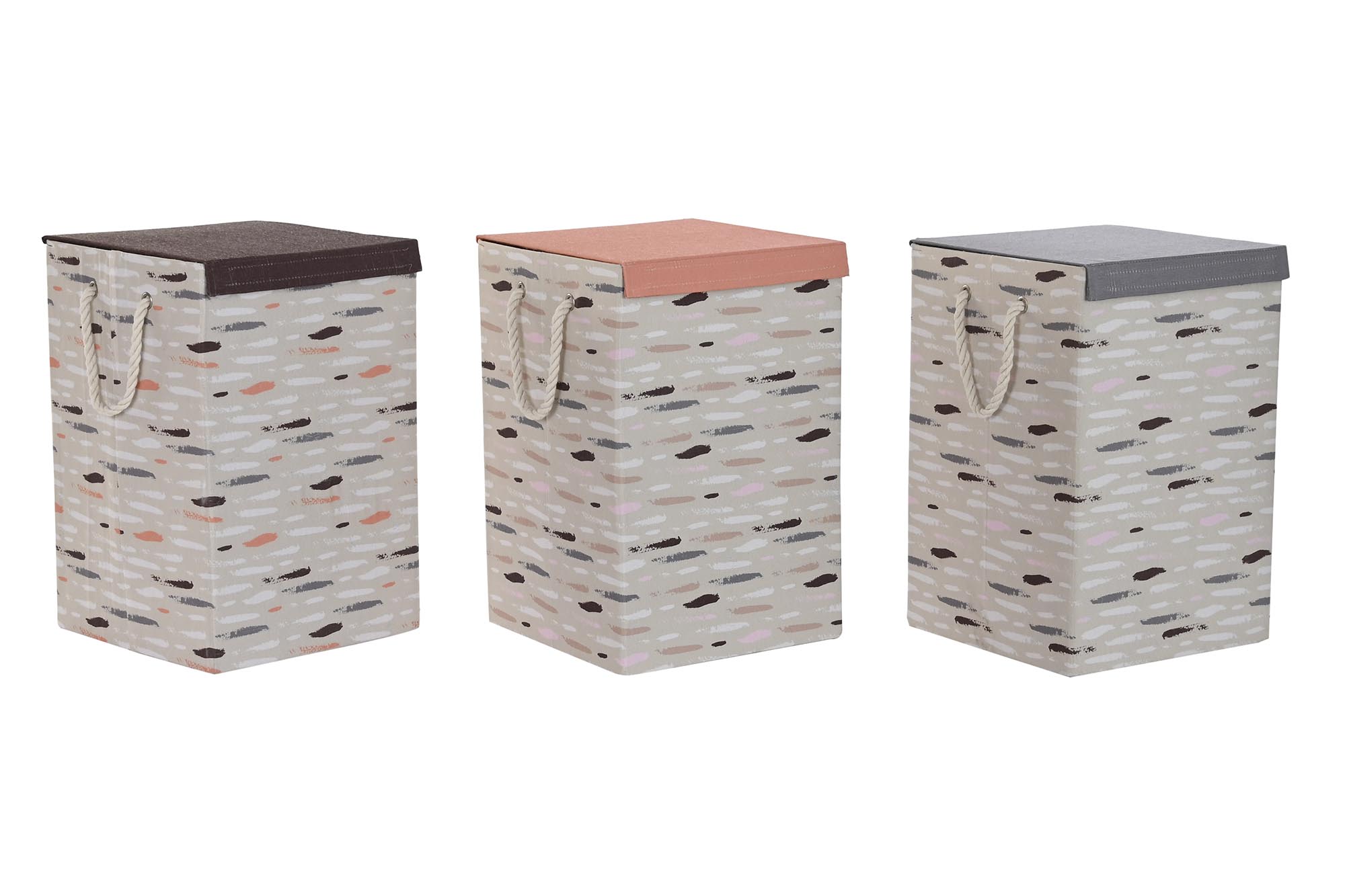 CESTA ROPA POLIESTER 36X36X55 3 SURT.