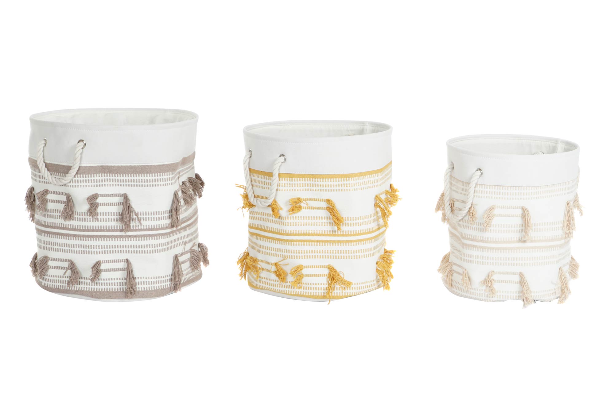 CESTA SET 3 POLIESTER ALGODON 43X43X45 FLECOS