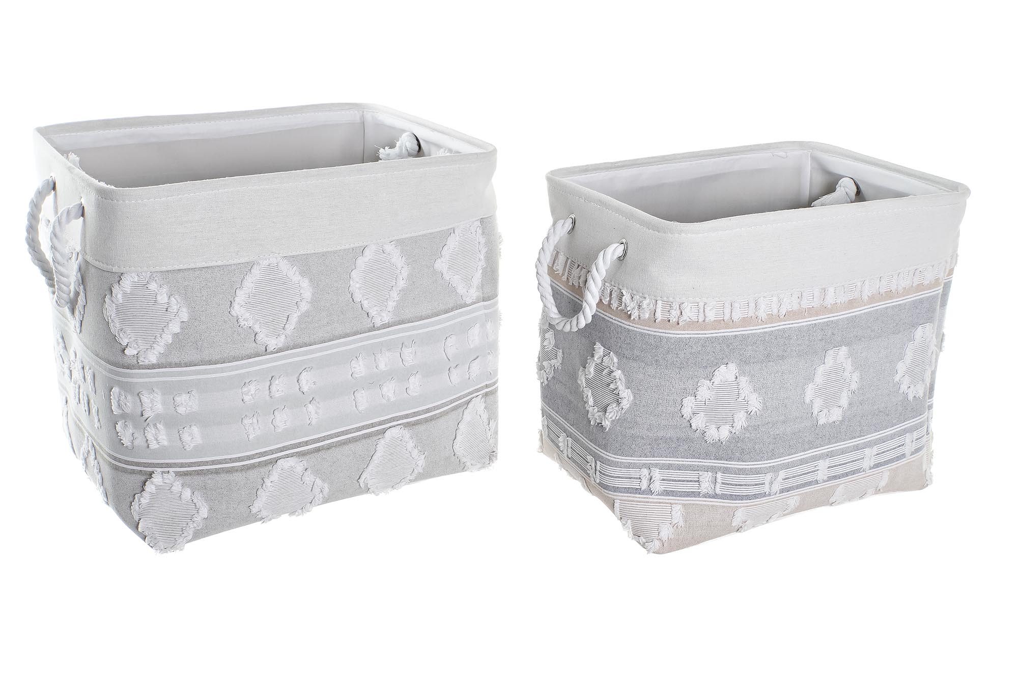 CESTA SET 2 ALGODON 45X35X40 GRIS