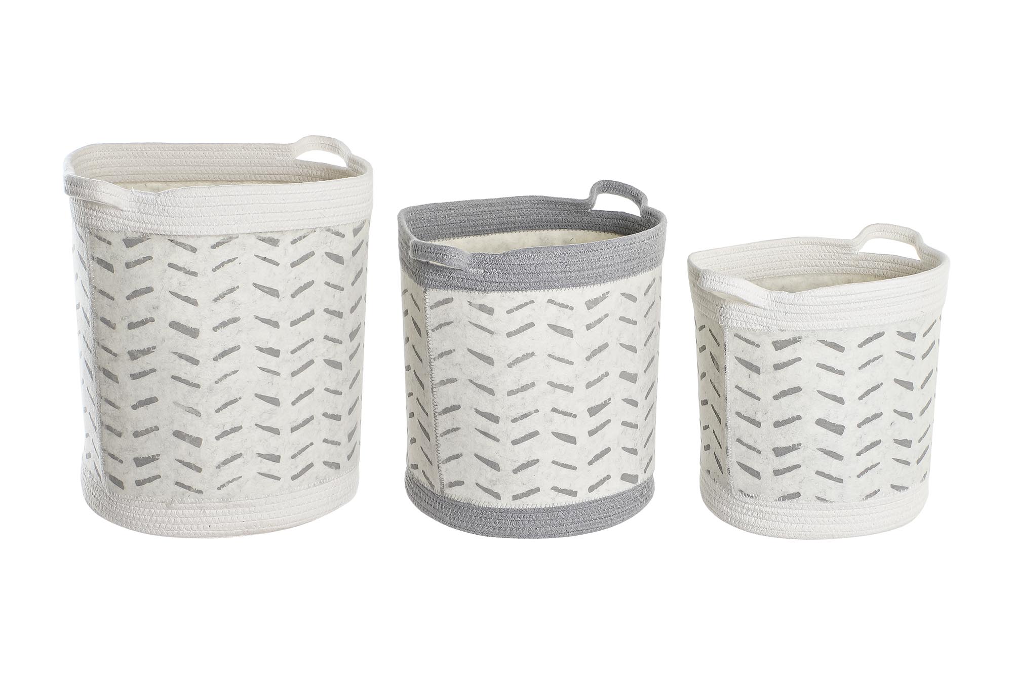 CESTA SET 3 ALGODON 35X35X40 GRIS