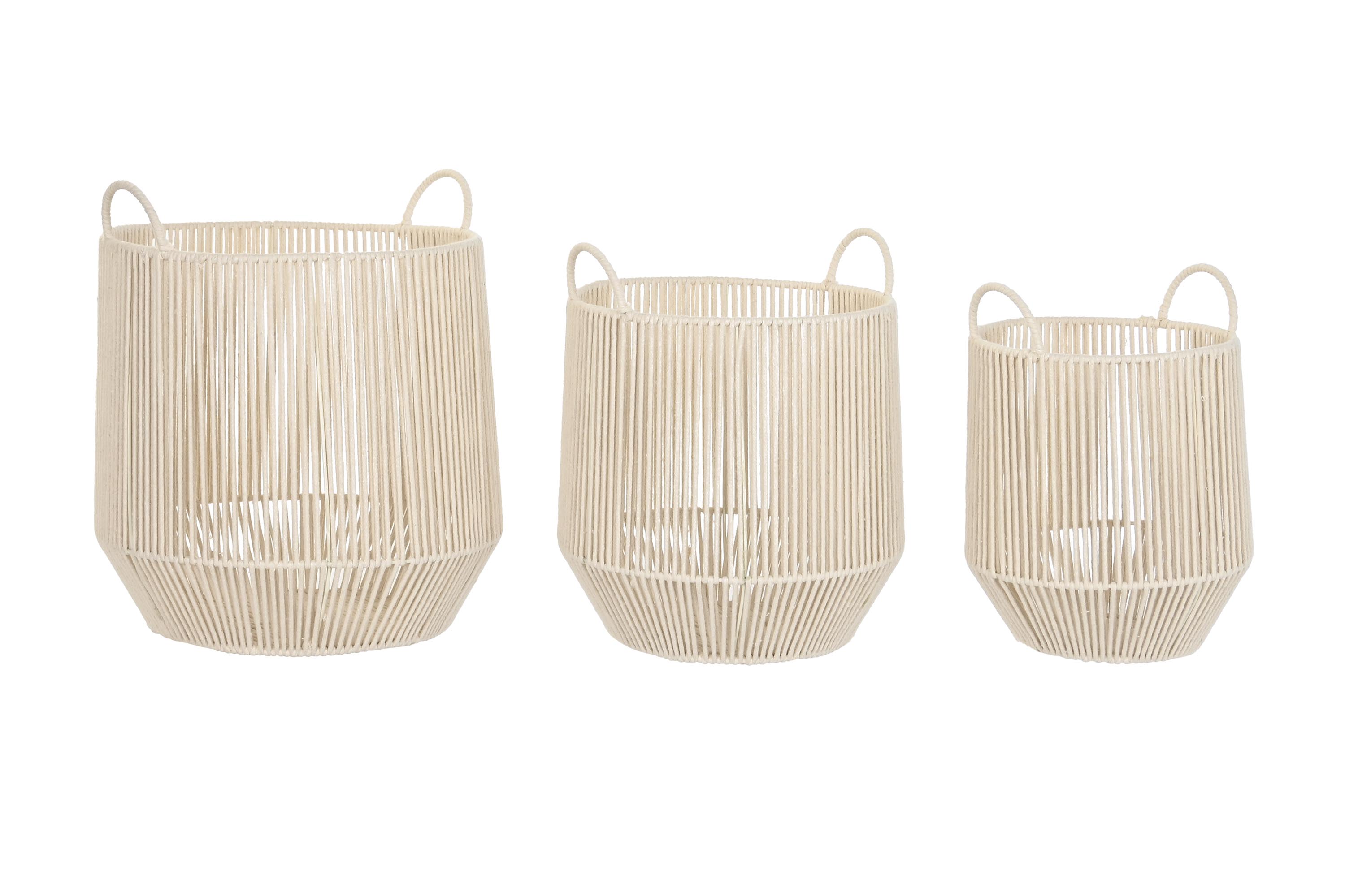 CESTA SET 3 ALGODON METAL 38X38X45 BEIGE