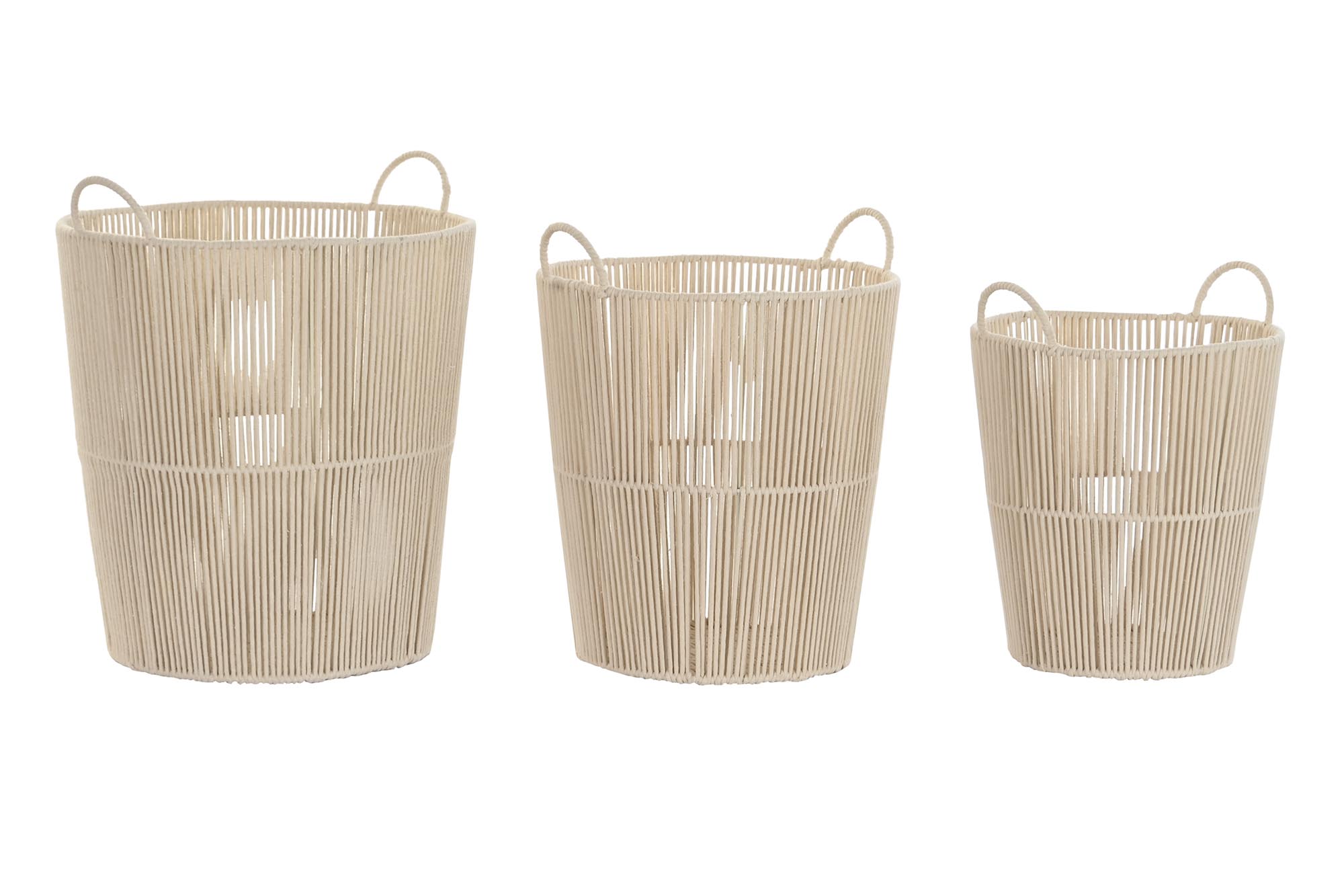 CESTA SET 3 ALGODON METAL 42X42X51 BEIGE