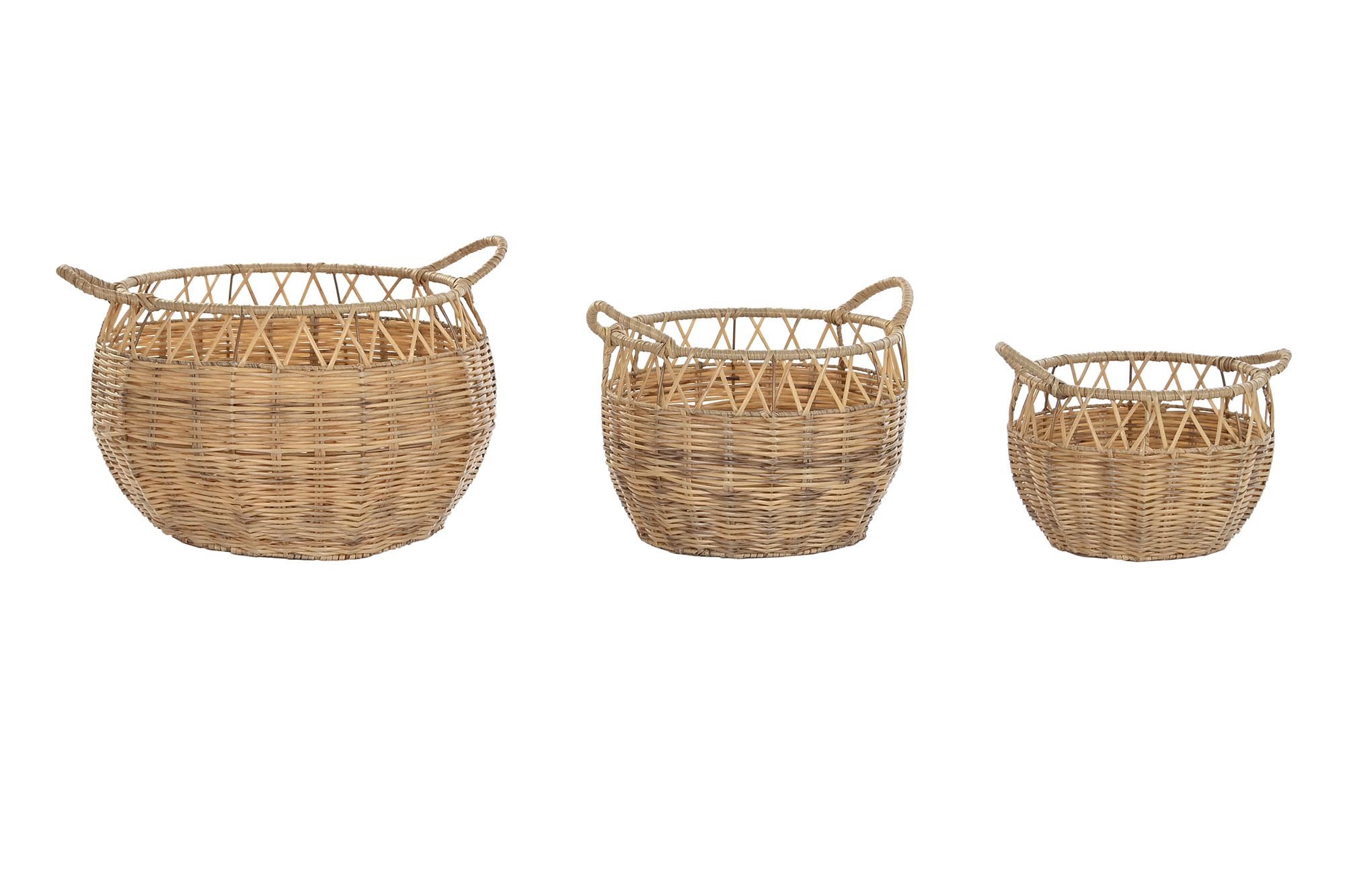 CESTA SET 3 PE METAL 38X38X34 NATURAL
