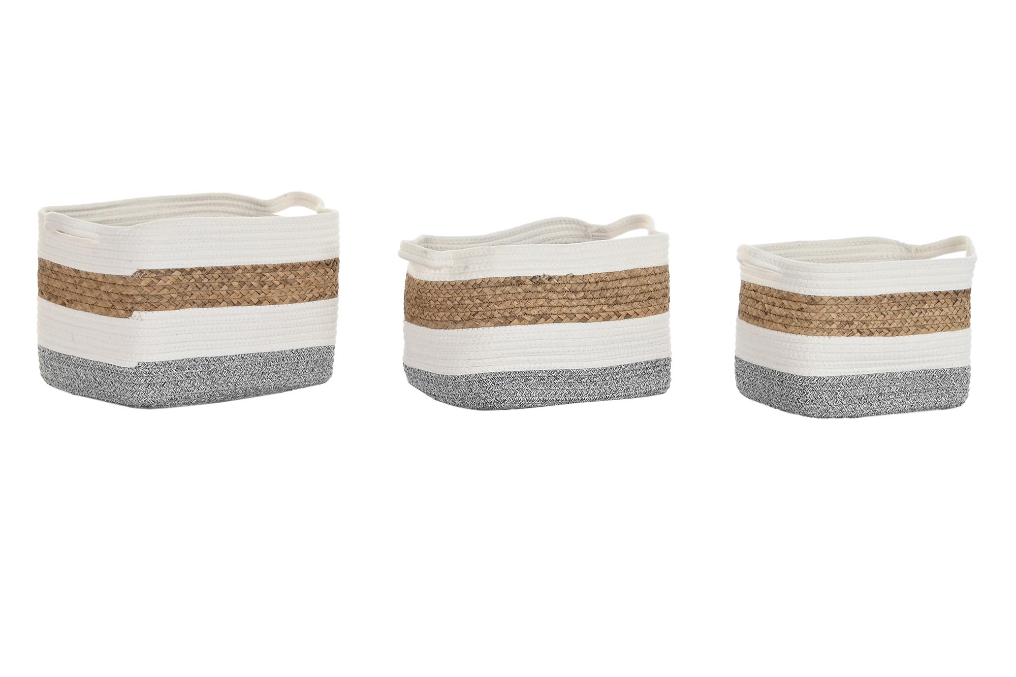 CESTA SET 3 FIBRA ALGODON 36X27X27 BLANCO