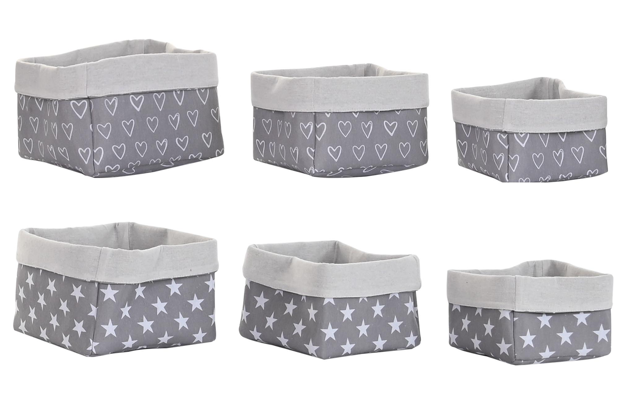 CESTA SET 3 ALGODON EVA 23X23X16 2 SURT.