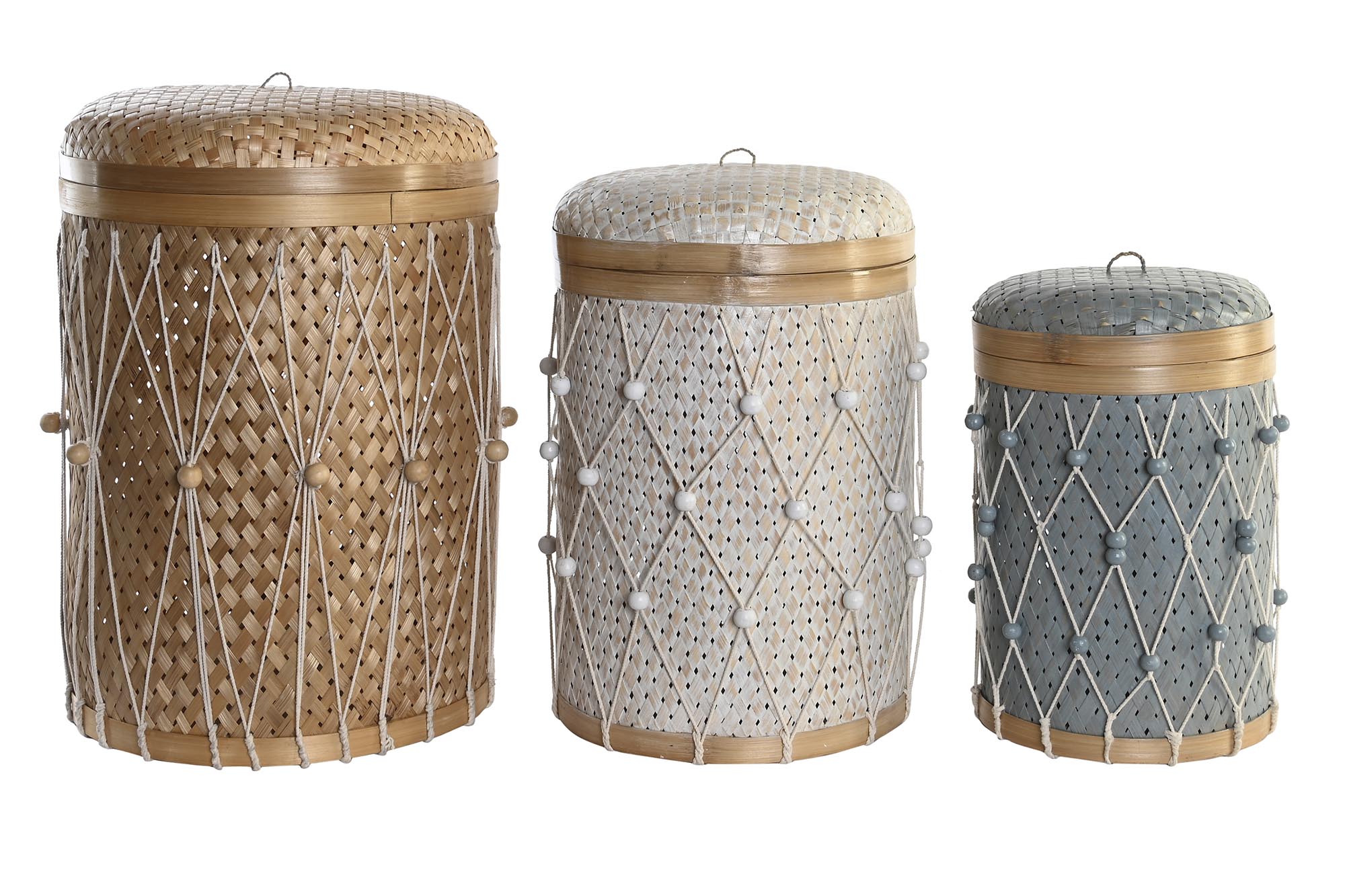 CESTA SET 3 BAMBU ALGODON 46X46X58 35X46 30X38