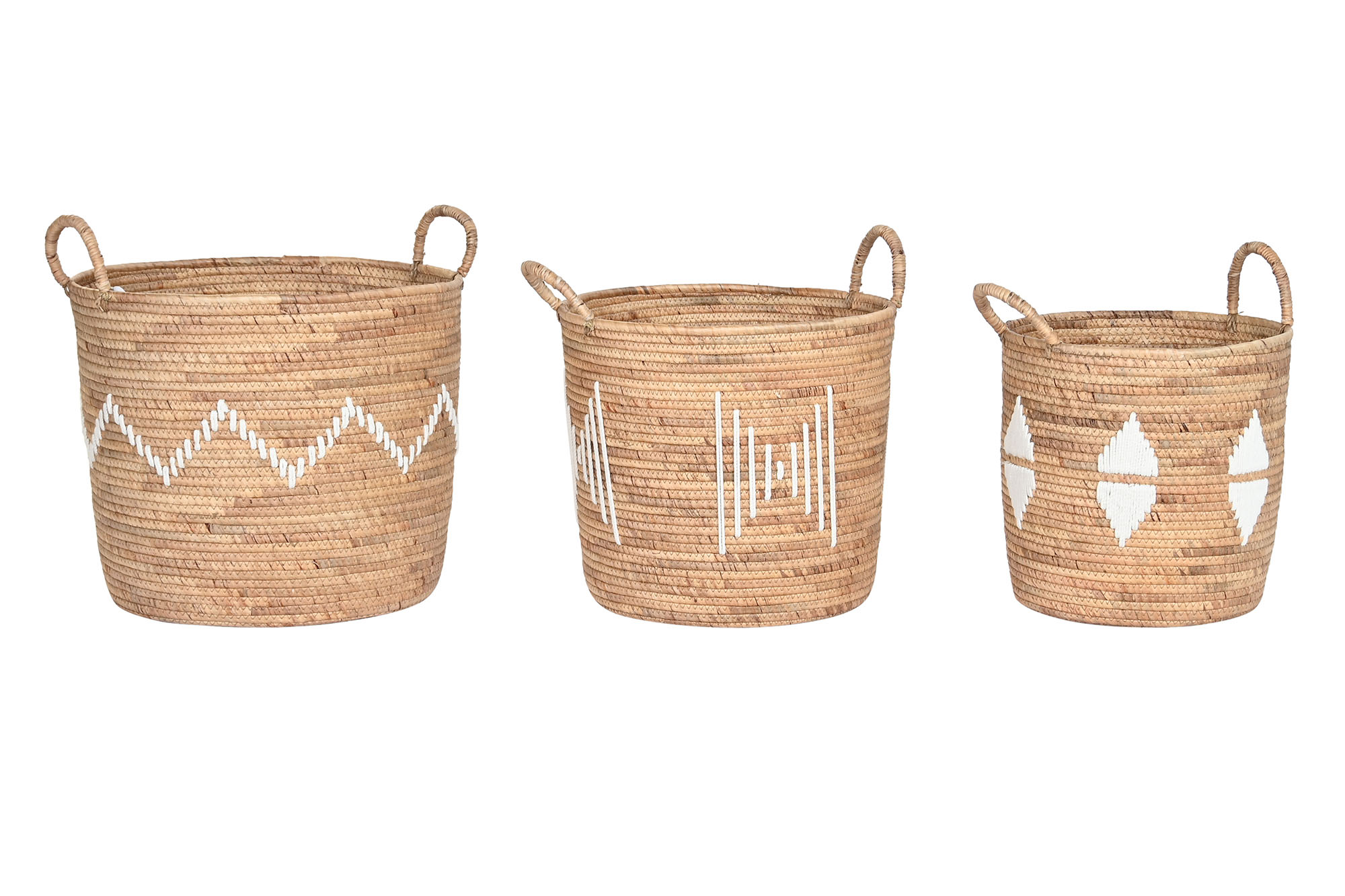 CESTA SET 3 SEAGRASS CUERDA 46X46X48 NATURAL
