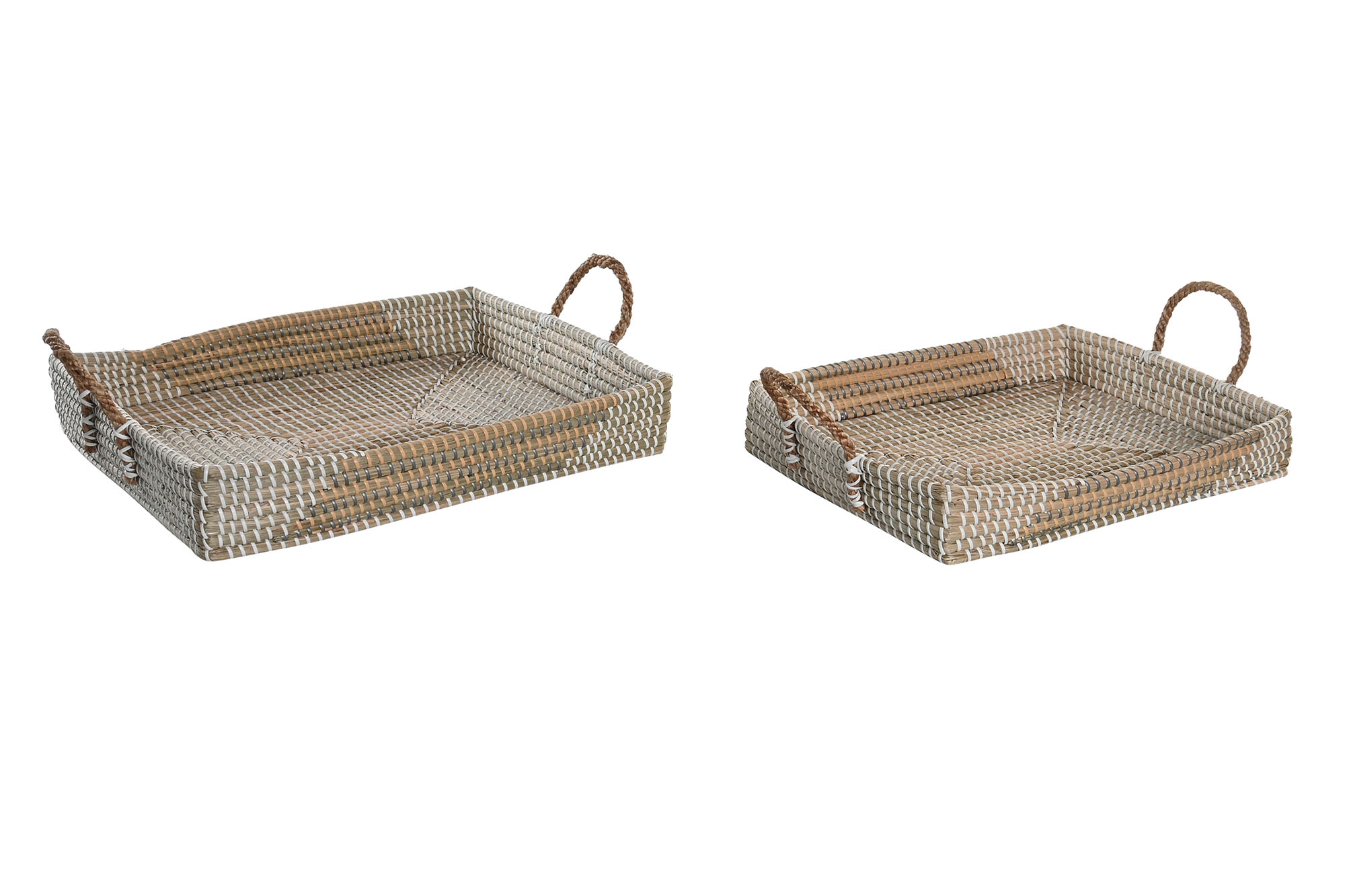 BANDEJA DECORACION SET 2 SEAGRASS 52X38X15 NATURAL