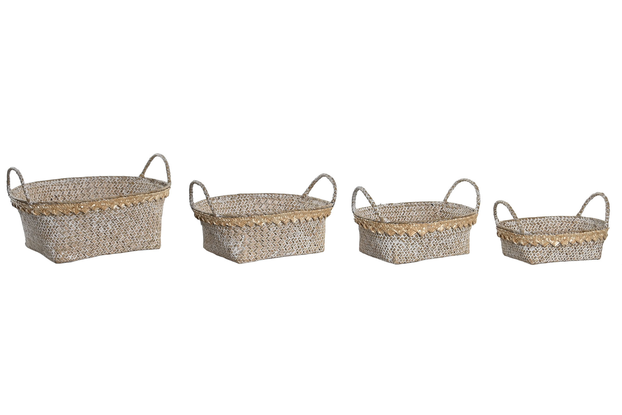 CESTA SET 4 FIBRA 33X25X12 DECAPE NATURAL