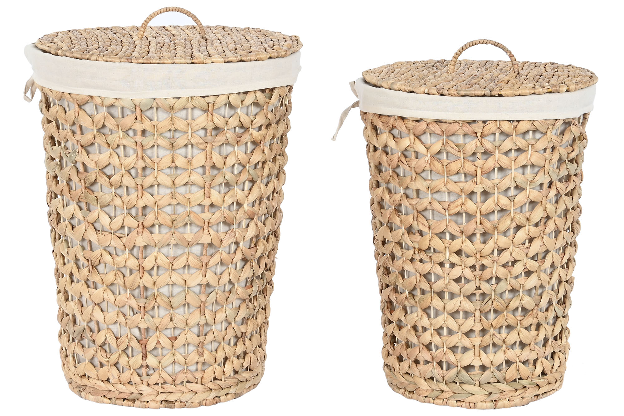 CESTA ROPA SET 2 JUNCO ALGODON 40X40X58 CON TAPA