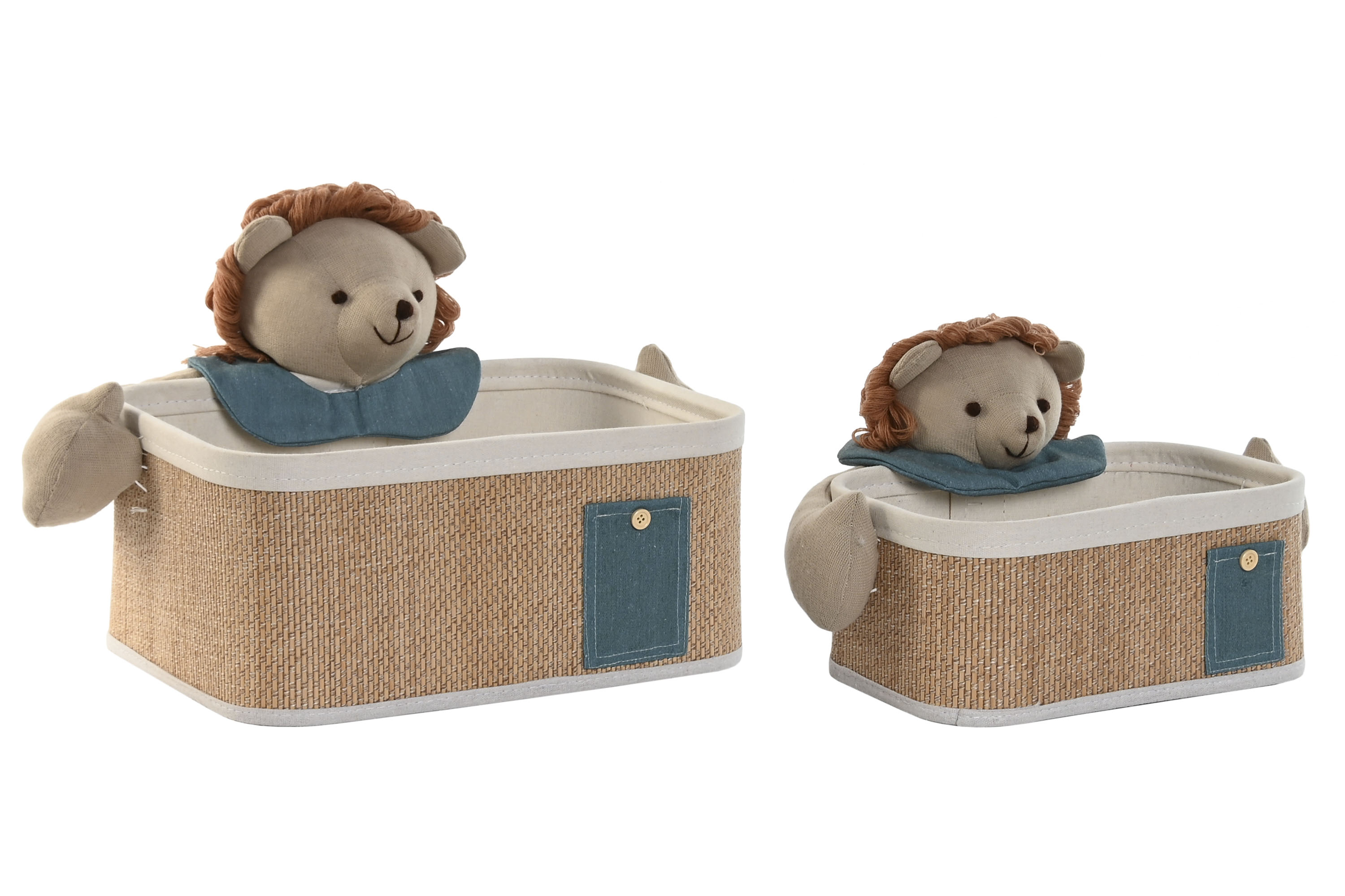 CESTA SET 2 FIBRA TRENZADA ALGODON 40X32X27