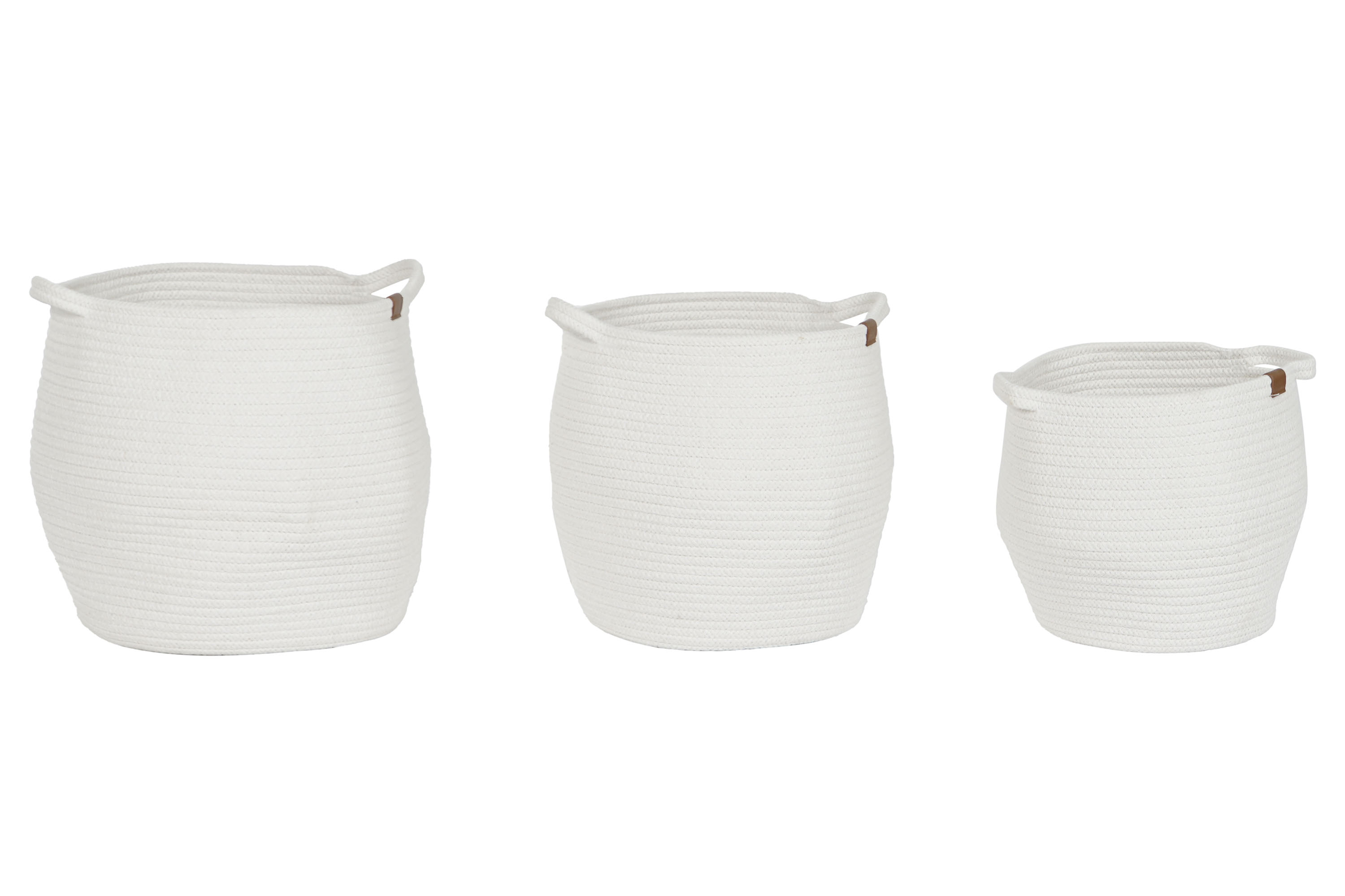 CESTA SET 3 ALGODON 34X34X34 CON ASAS BLANCO
