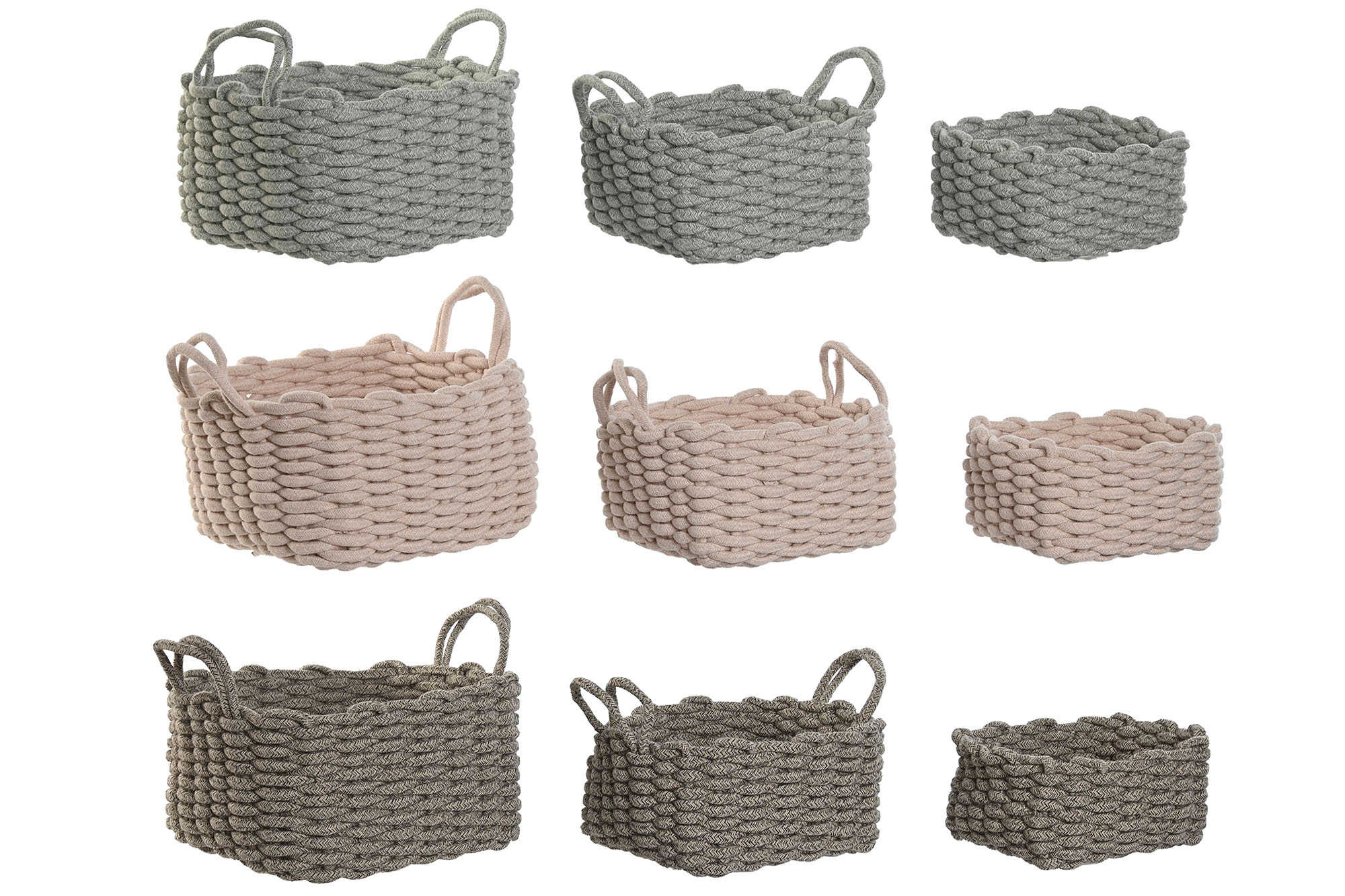 CESTA SET 3 CUERDA 28X28X18 3 SURT.