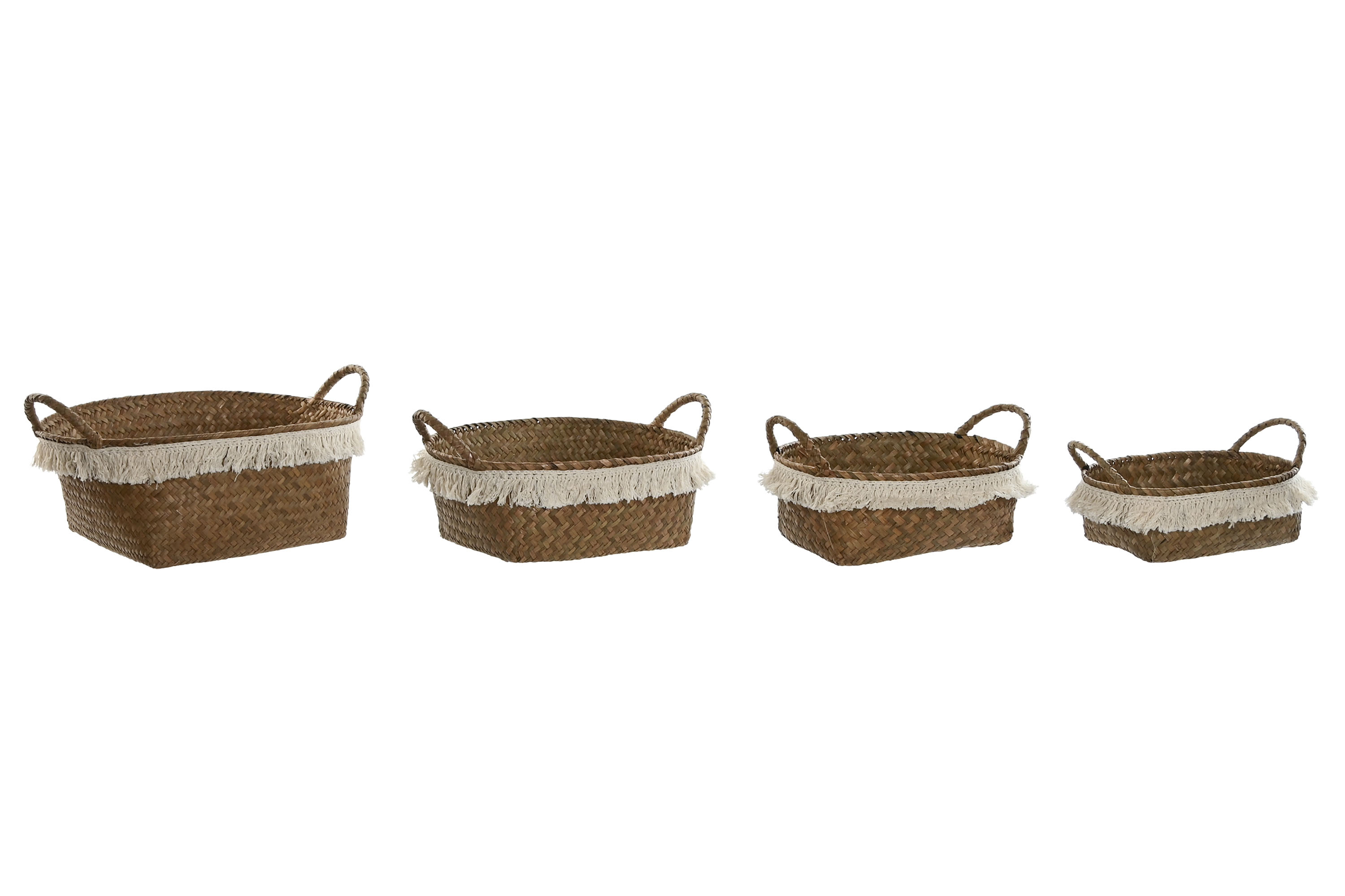 CESTA SET 4 FIBRA 33X25X15 DECAPE NATURAL
