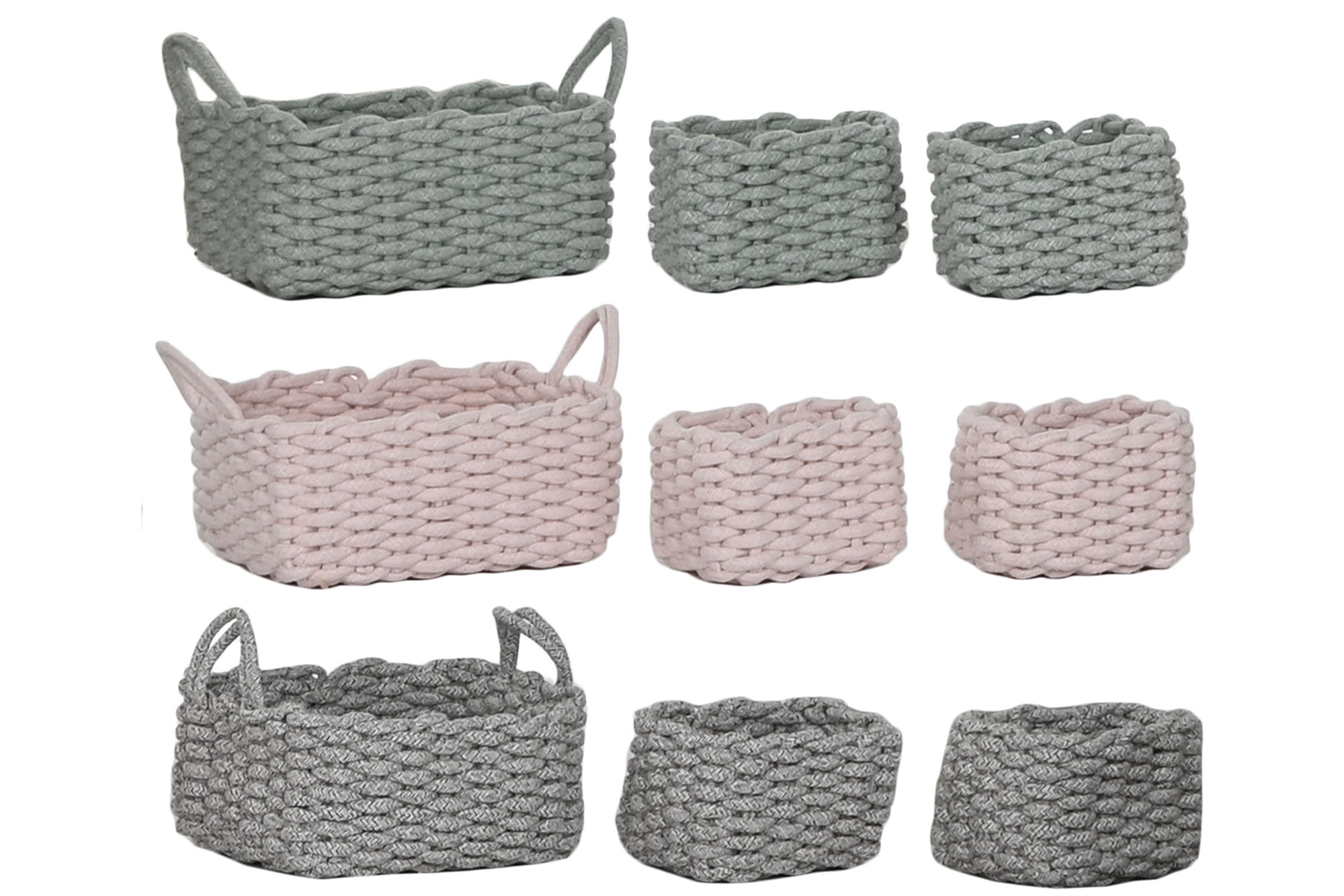 CESTA SET 3 CUERDA 32X25X15 3 SURT.