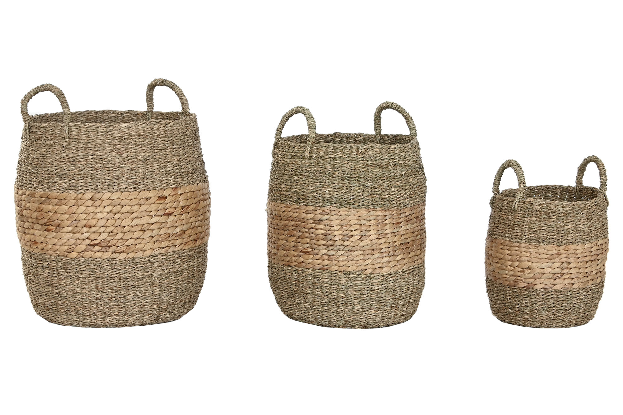 CESTA SET 3 JACINTO DE AGUA 40X40X44 NATURAL
