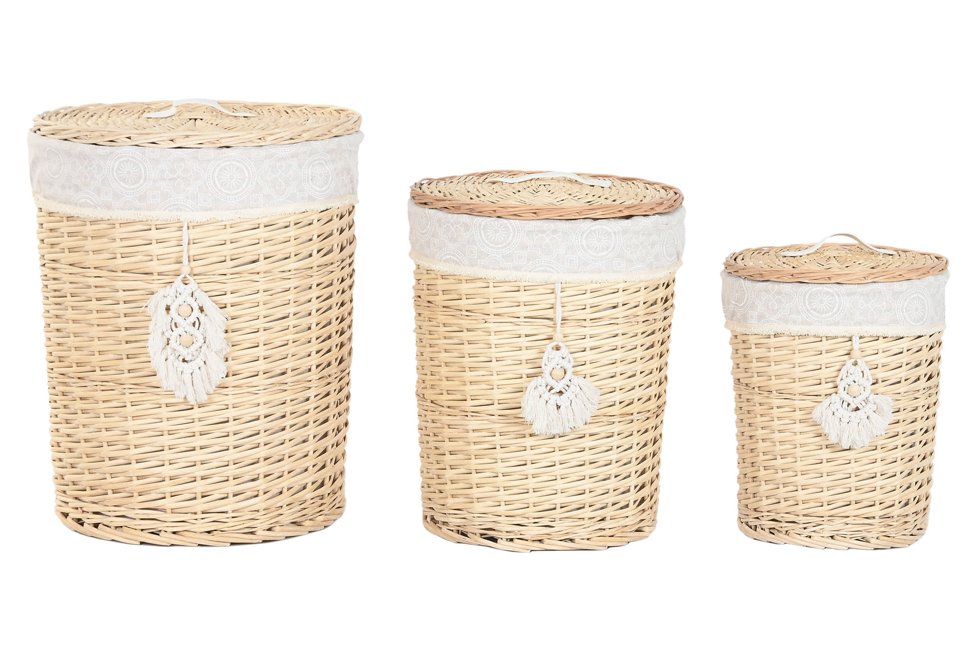 CESTA ROPA SET 3 MIMBRE POLIESTER 45X45X55 NATURAL