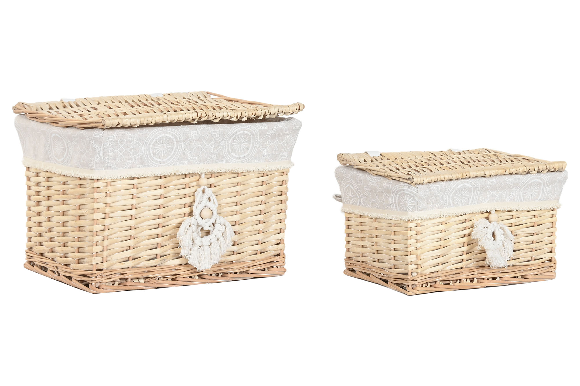 CESTA SET 2 MIMBRE POLIESTER 36X26X25 NATURAL