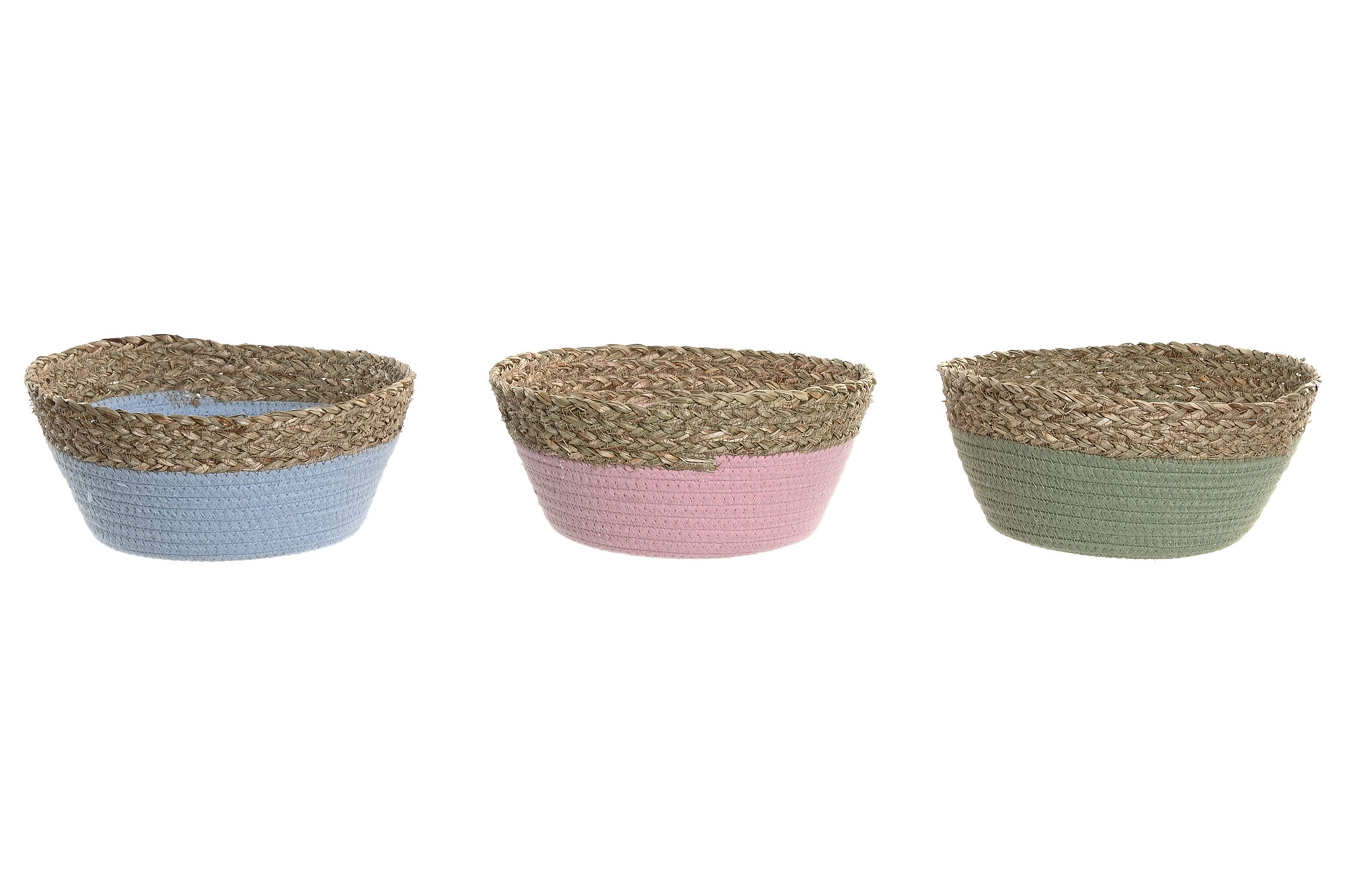 CESTA SEAGRASS ALGODON 26X26X12 3 SURT.
