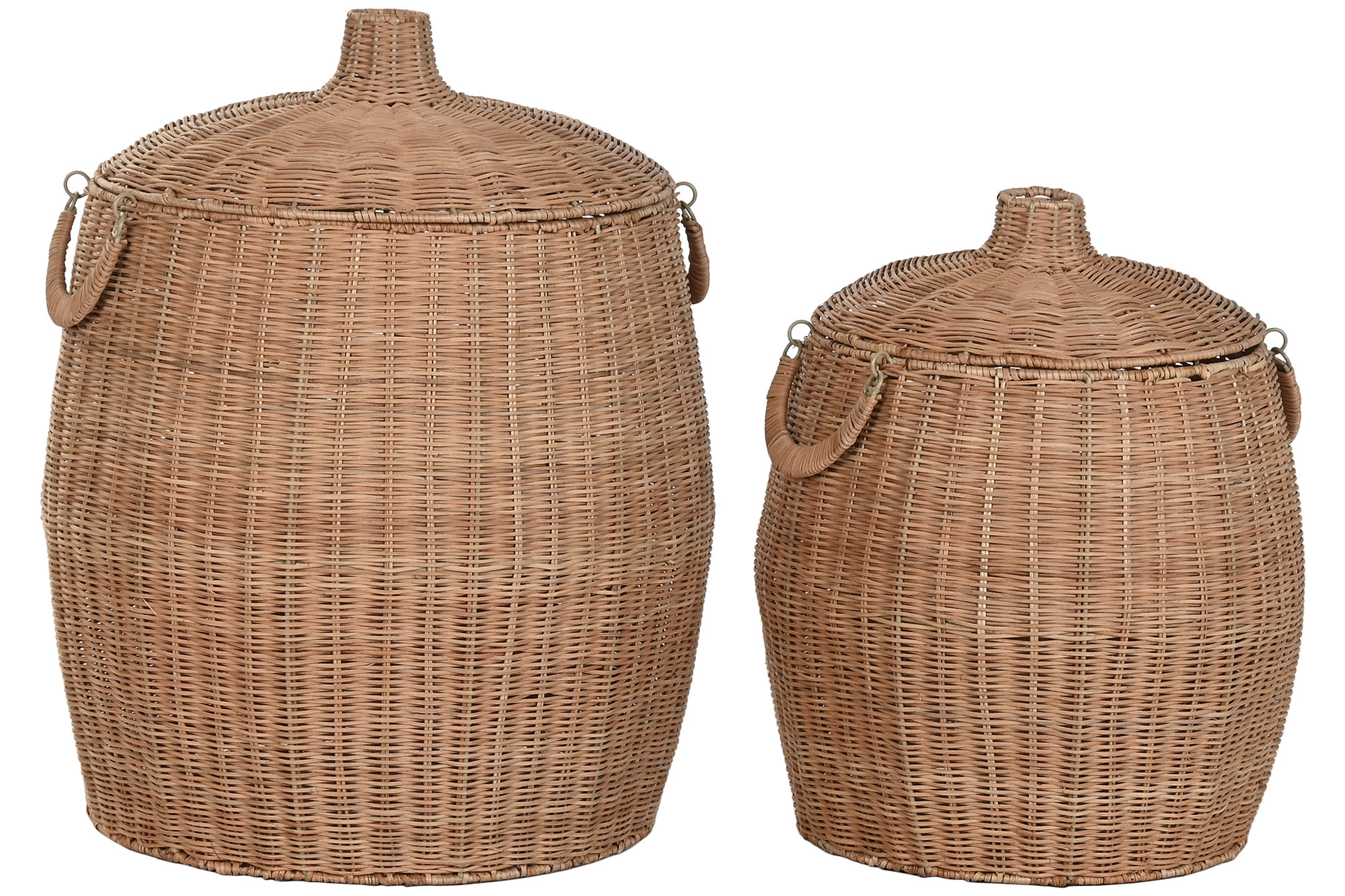 CESTA SET 2 RATAN METAL 45X45X56 NATURAL