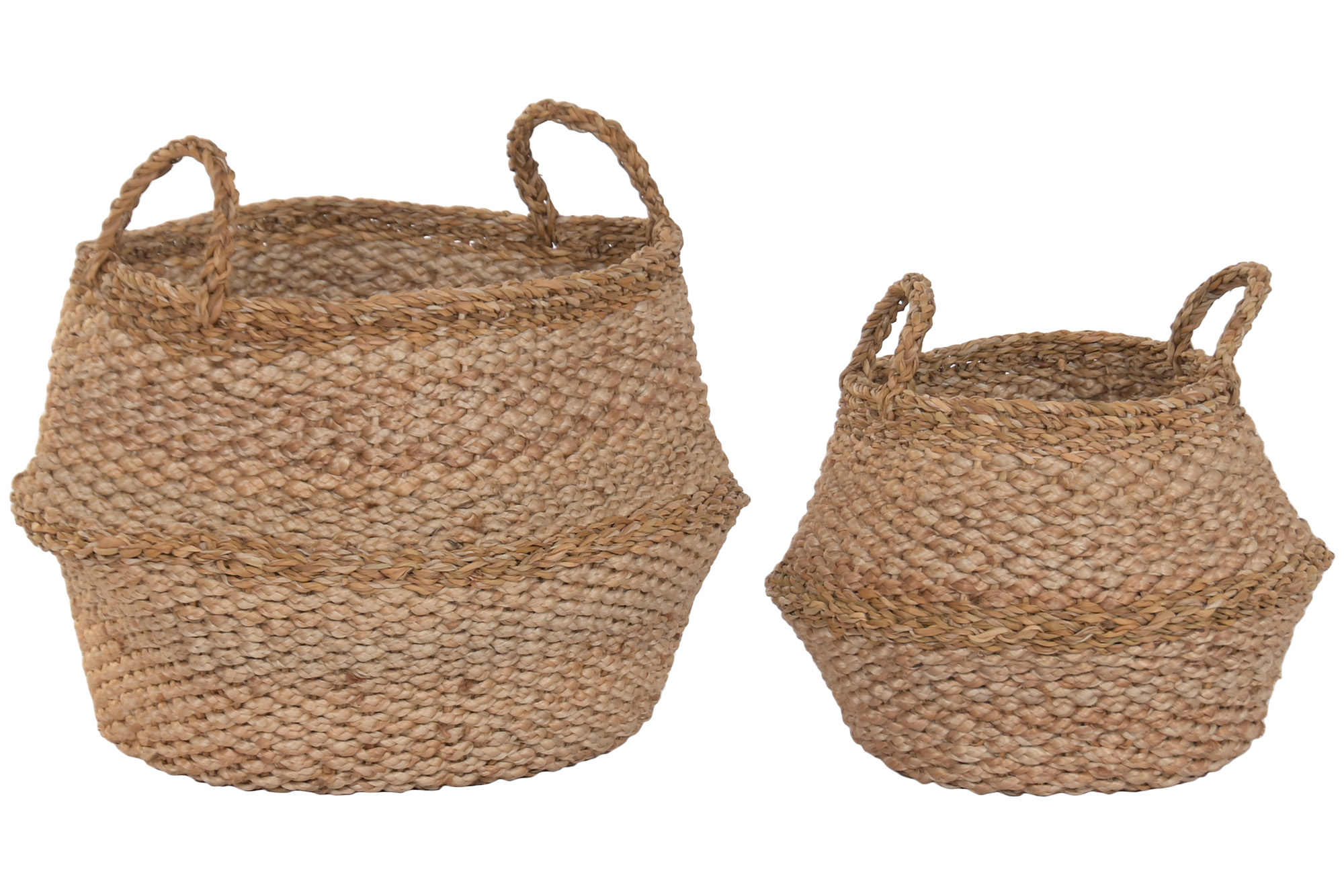 CESTA SET 2 SEAGRASS YUTE 45X45X34 NATURAL