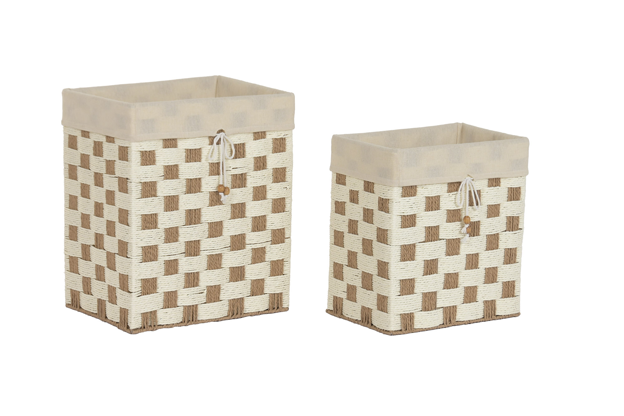 CESTA SET 2 FIBRA ALGODON 42X31X49 BEIGE