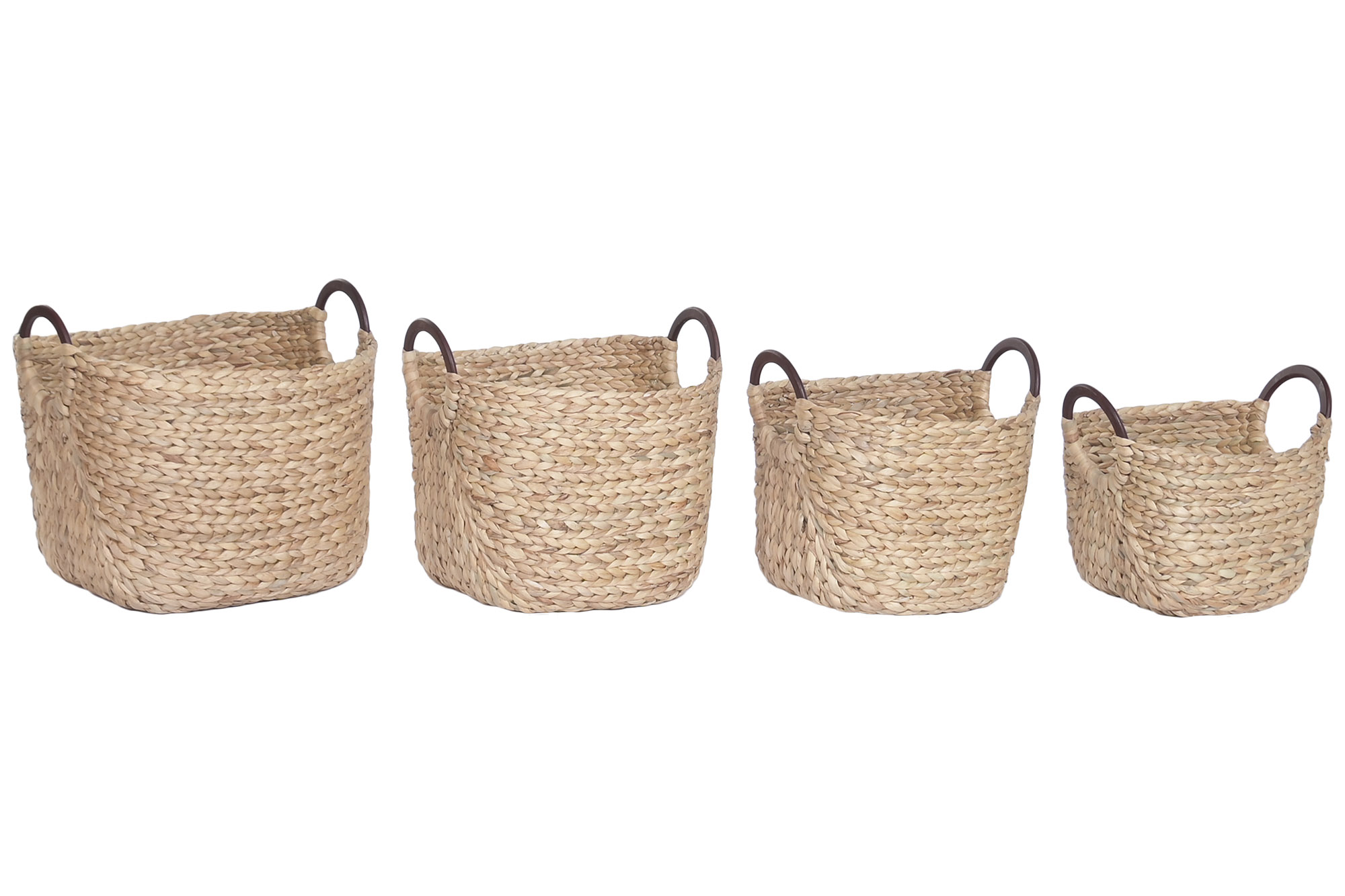 CESTA SET 4 JACINTO DE AGUA MADERA 44X41X40