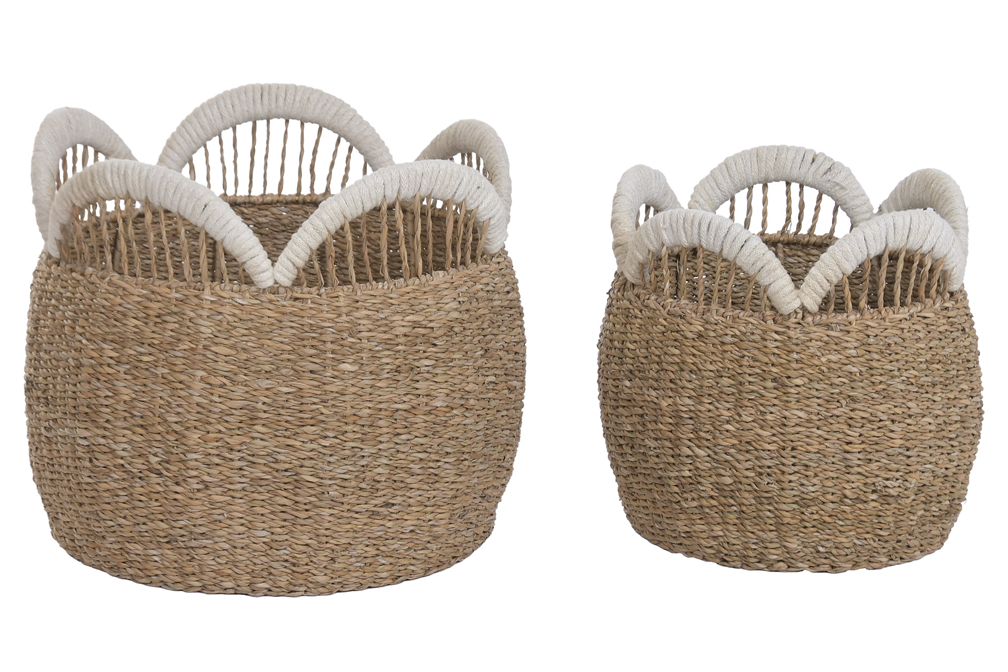 CESTA SET 2 SEAGRASS YUTE 45X45X38 NATURAL
