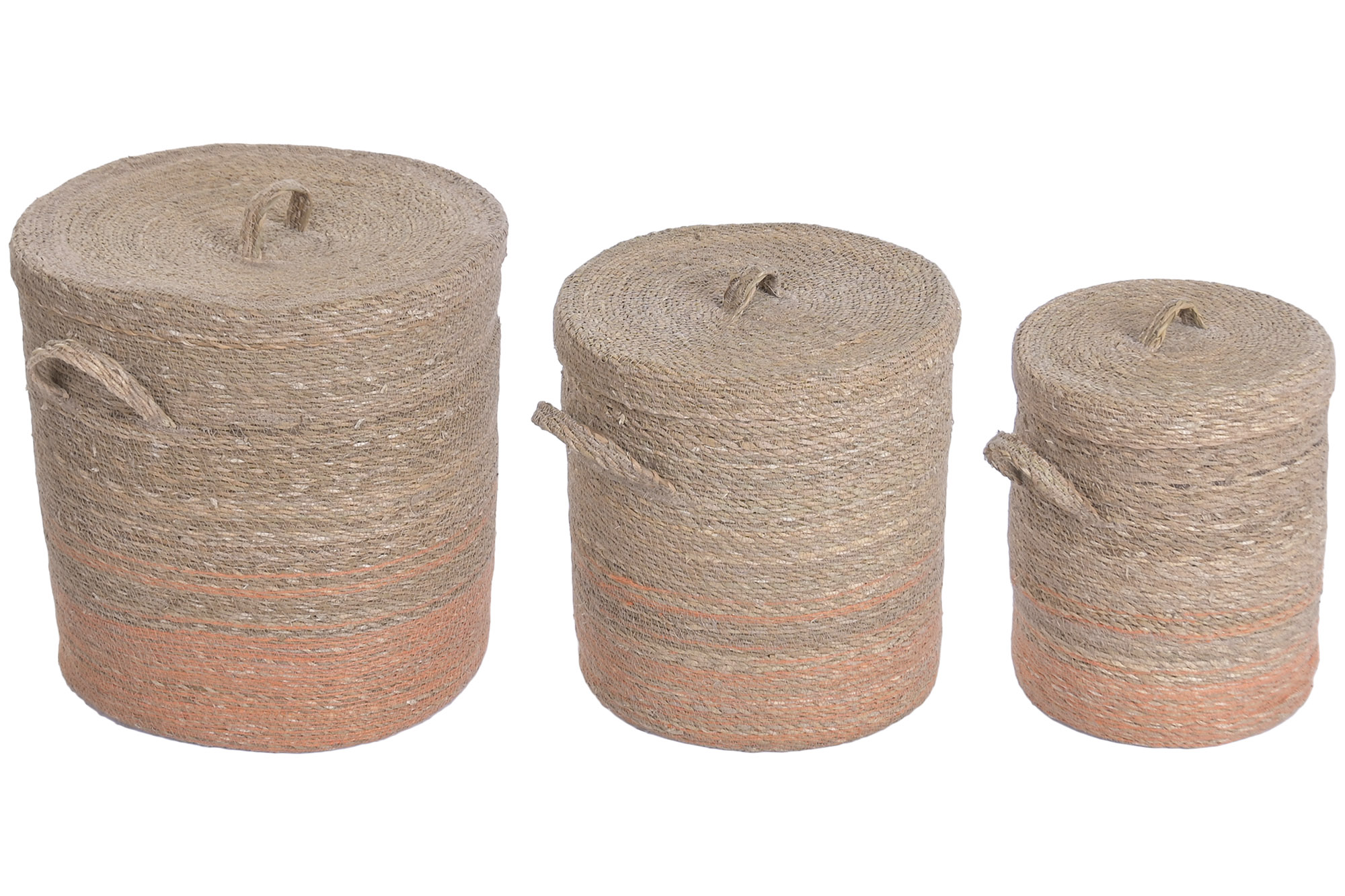 CESTA ROPA SET 3 SEAGRASS YUTE 38X38X42 NATURAL