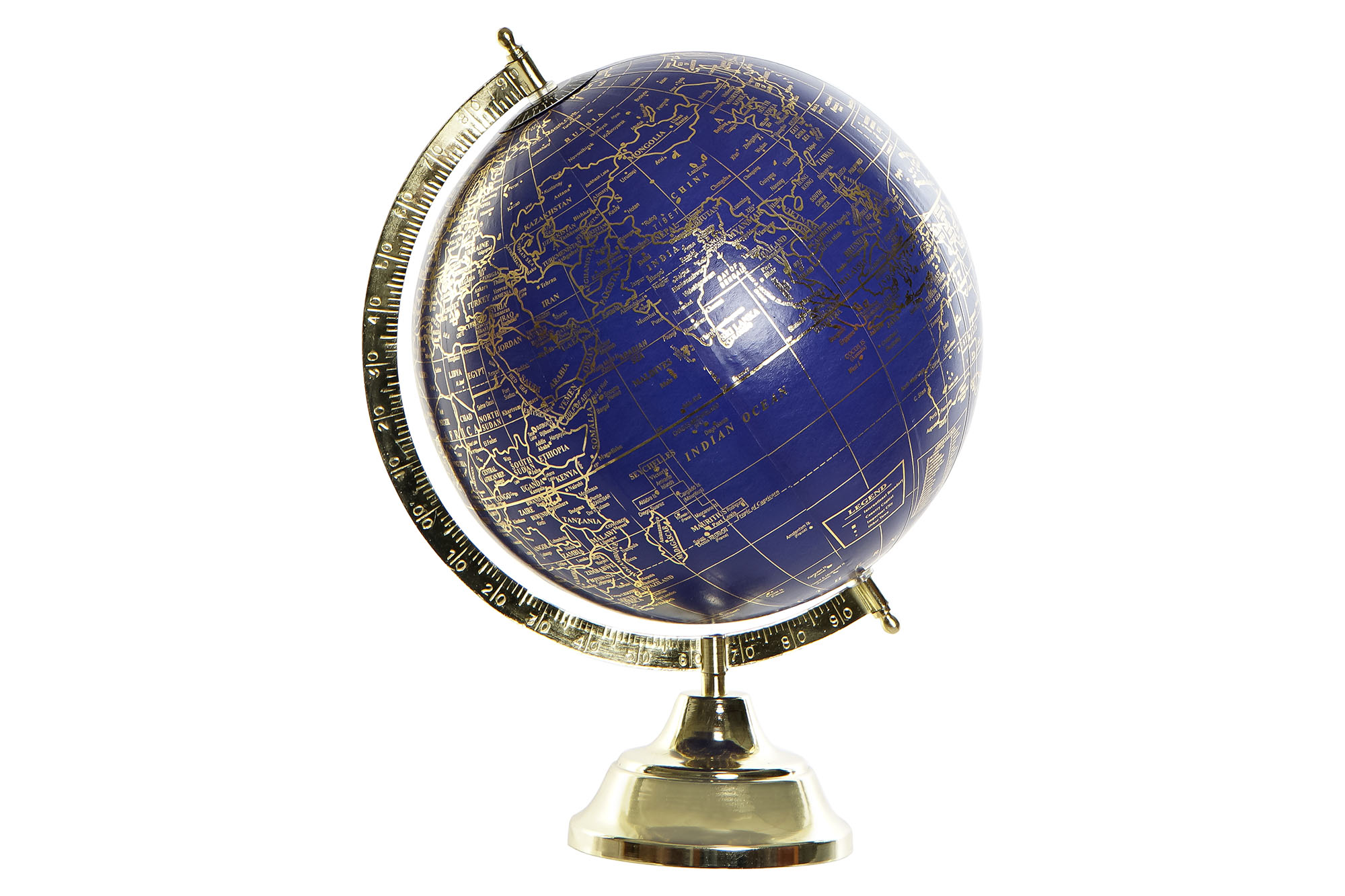 GLOBO TERRAQUEO METAL 27X25X36 BOLA 25CM. DORADO