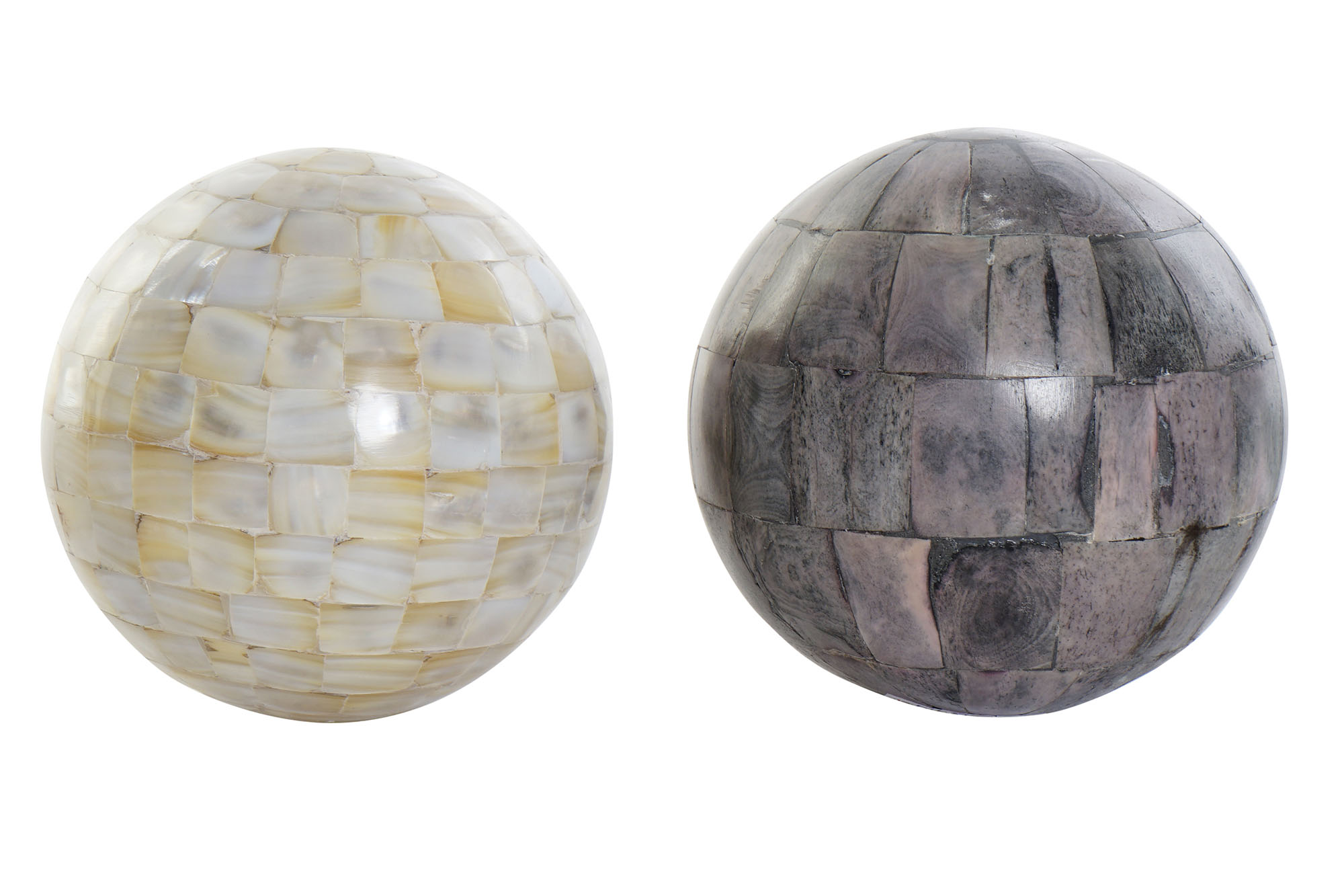 BOLA DECORACION HUESO NACAR 12X12X12 2 SURT.