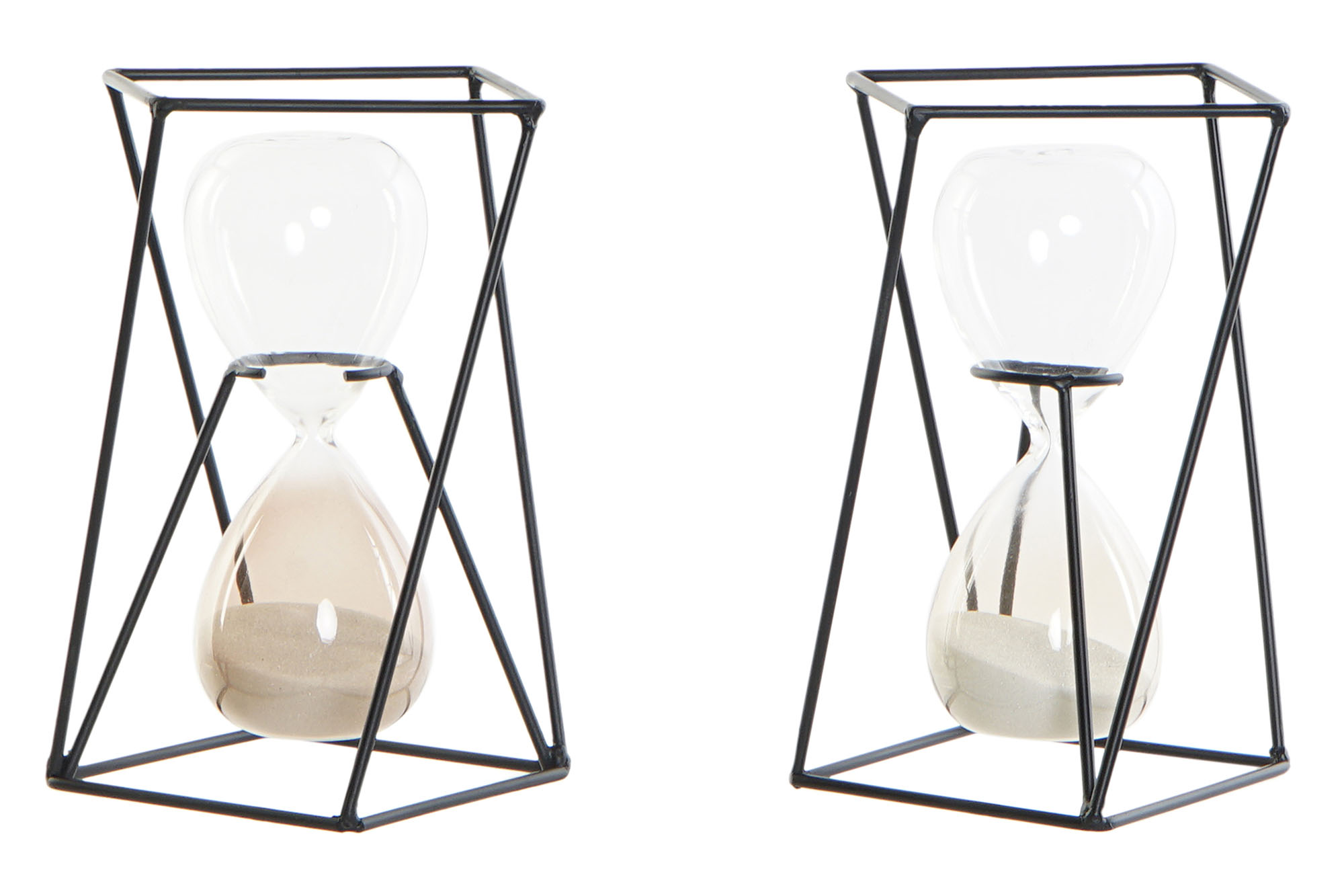 RELOJ DE ARENA METAL 14X14X19 4 MINUTOS 2 SURT.