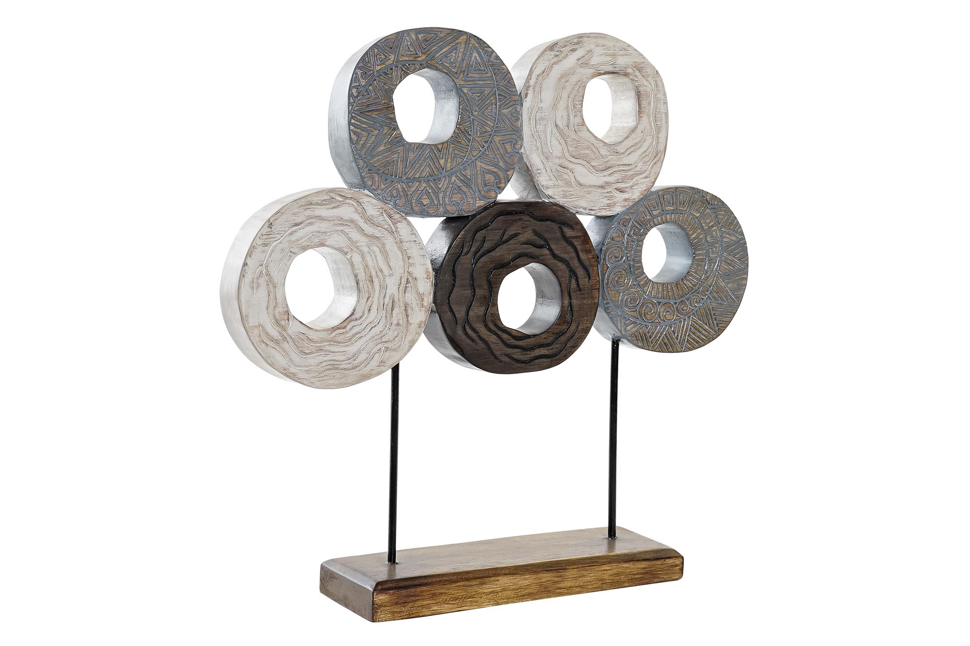 DECORACION ALBASIA HIERRO 49X10X47 CIRCULOS