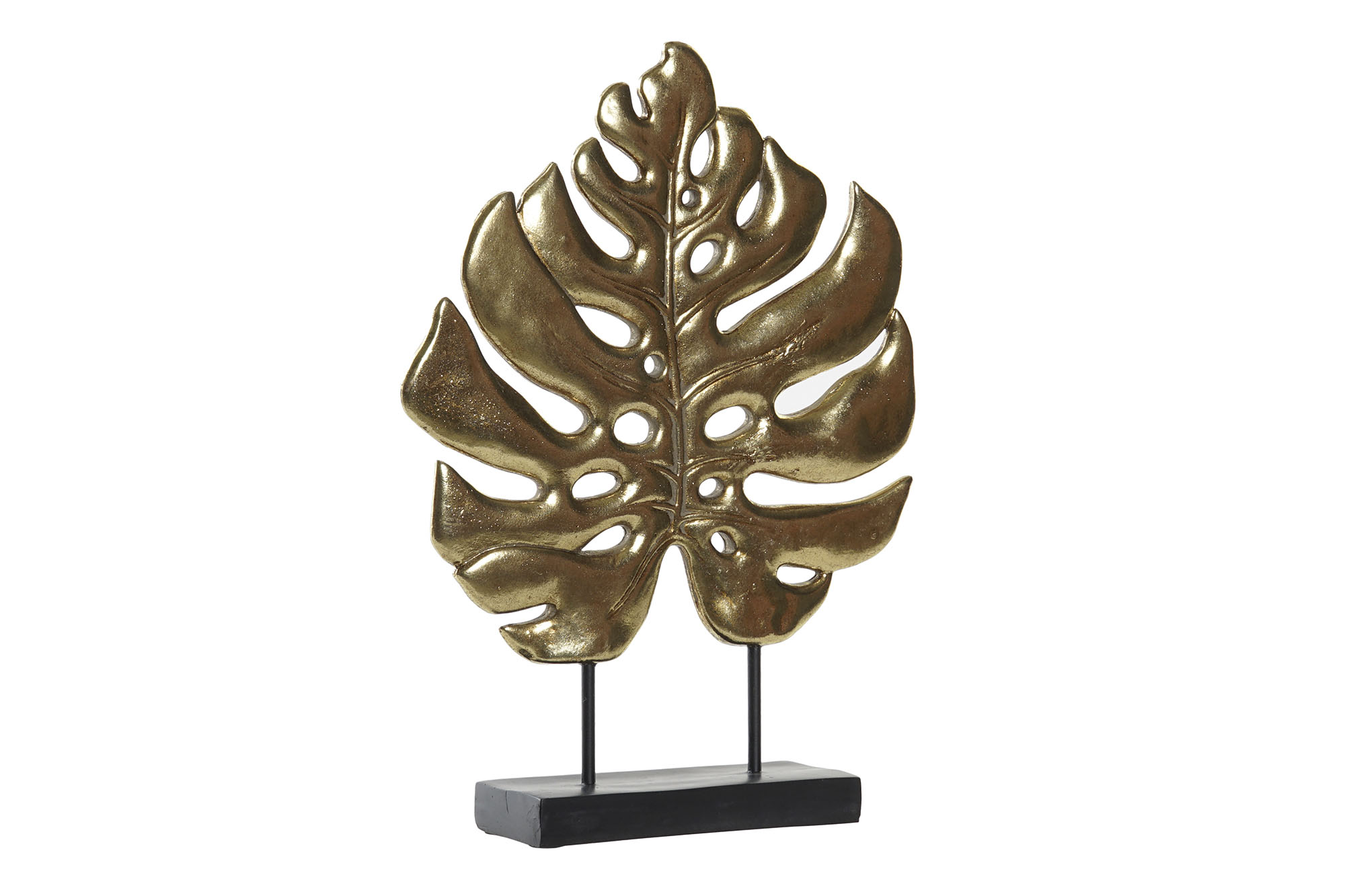 DECORACION RESINA METAL 25,5X6X34 HOJA DORADO