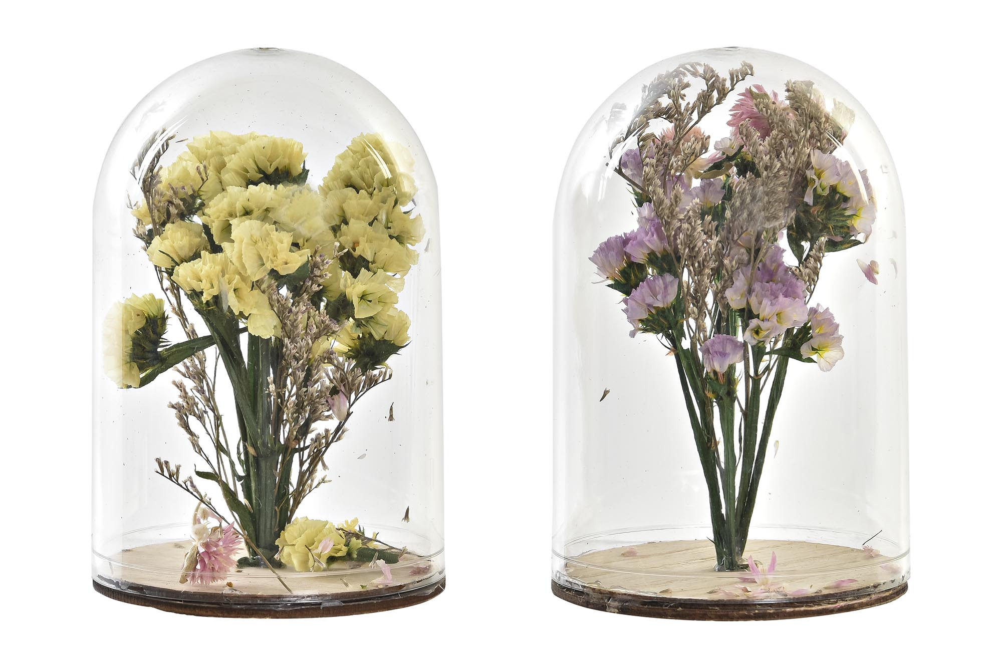 DECORACION FLOR SECA CRISTAL 8X8X13 2 SURT.