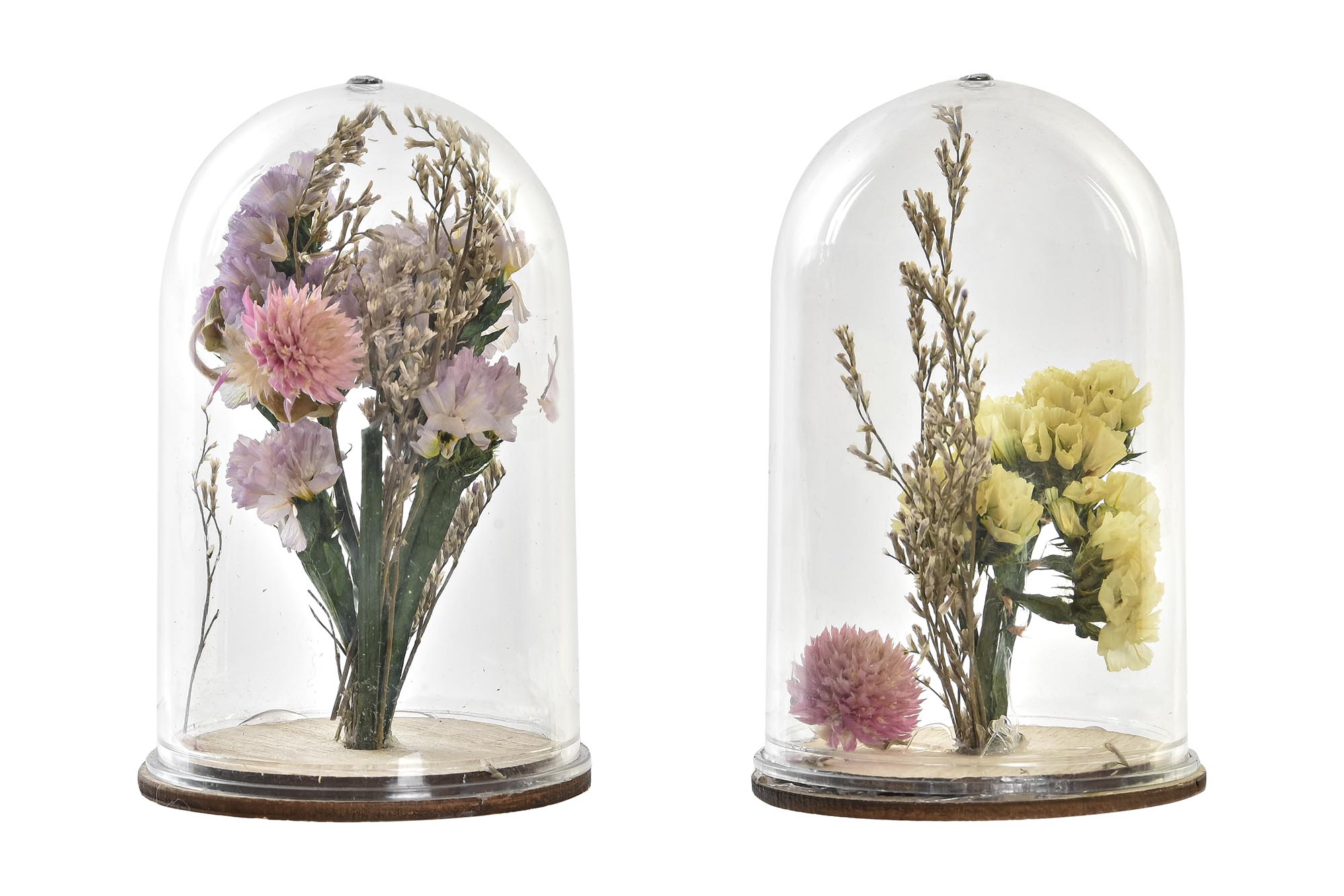 DECORACION FLOR SECA CRISTAL 6X6X9 2 SURT.