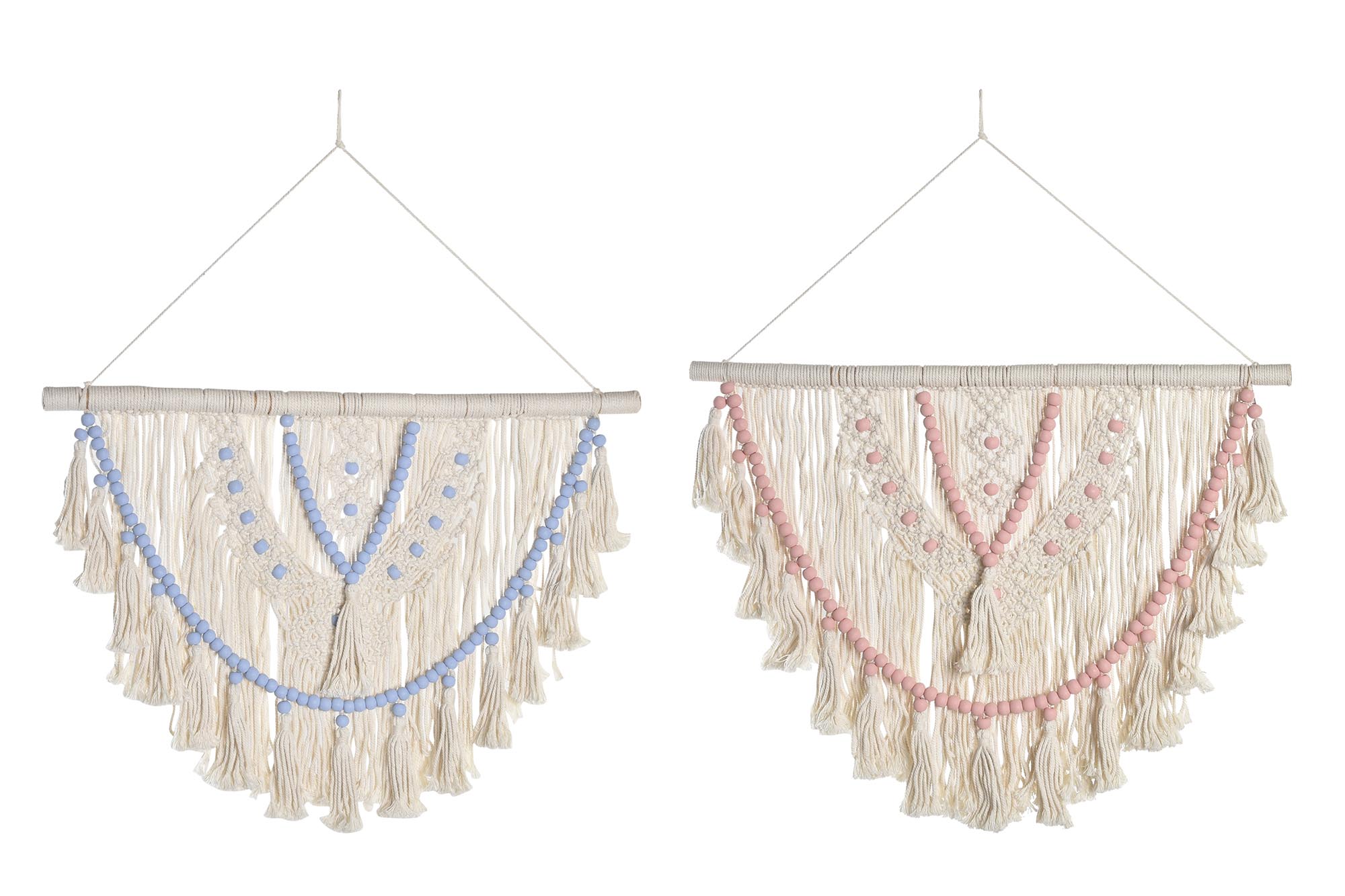 DECORACION COLGANTE RATAN 70X3X85 MACRAME 2 SURT.
