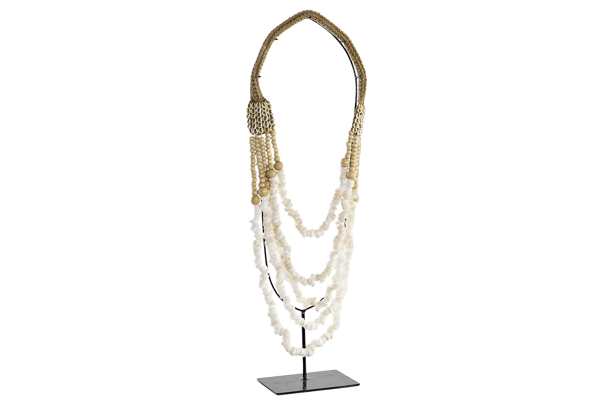 DECORACION CONCHAS HIERRO 21X10X62 COLLAR BLANCO