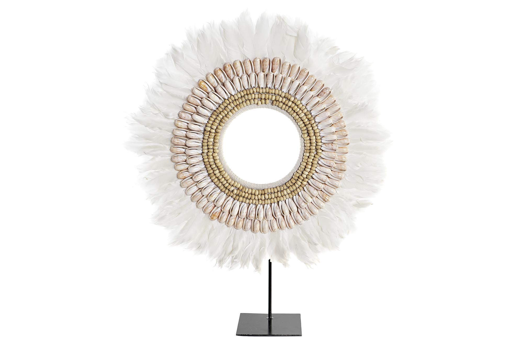 DECORACION PLUMA HIERRO 50X12,5X59 JUJU BLANCO