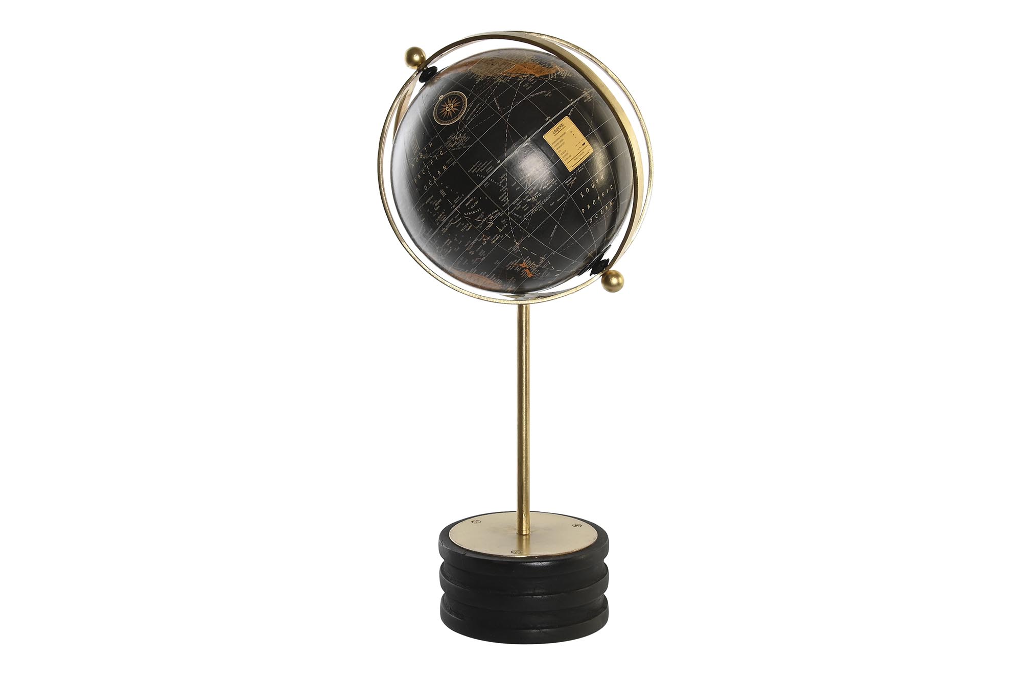 GLOBO TERRAQUEO MANGO METAL 24X20X52 DORADO